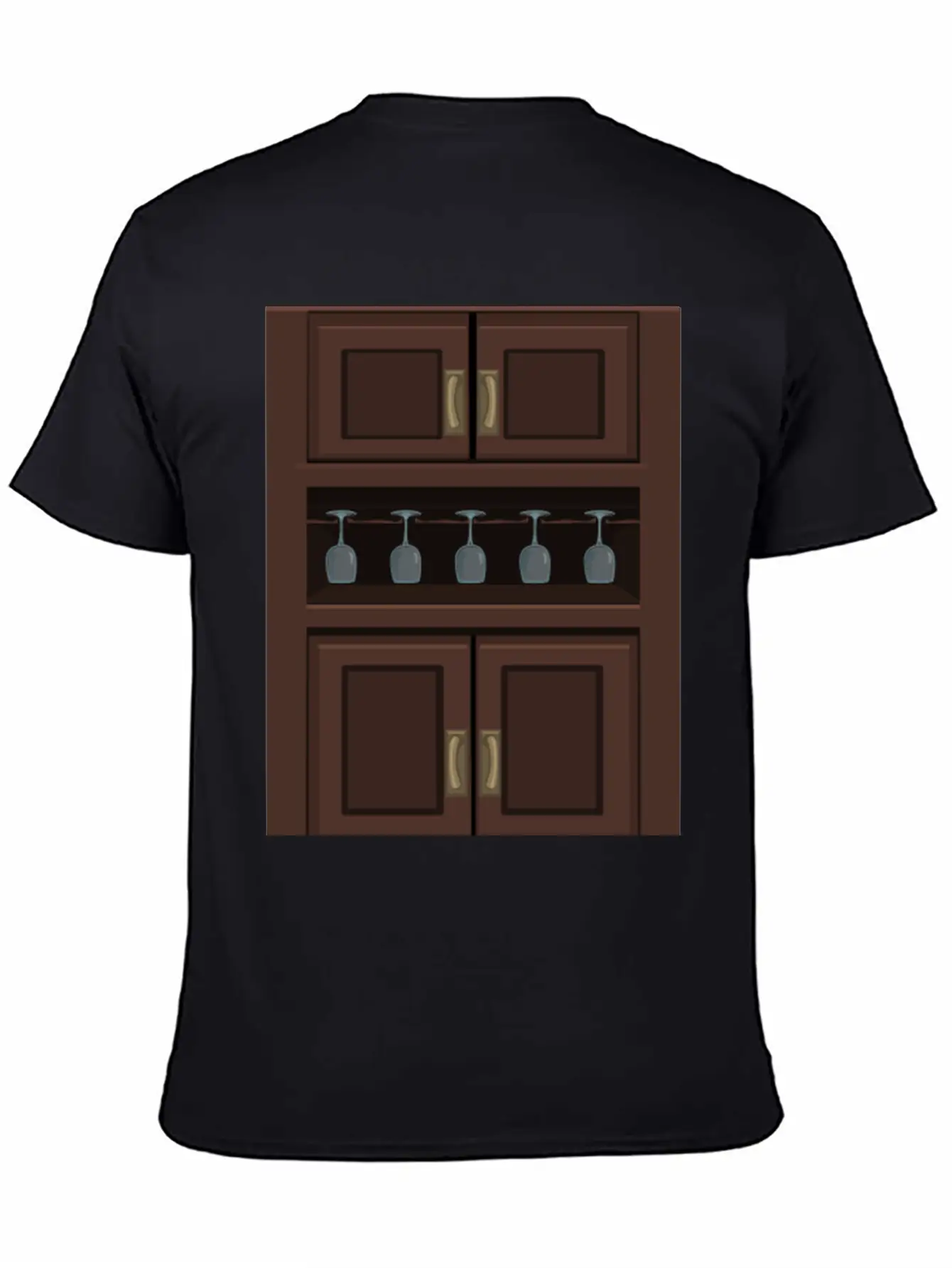 Wine Cabinet From Glitch Unisex Short Sleeve Soft Cotton T-Shirt – Casual Everyday Wear