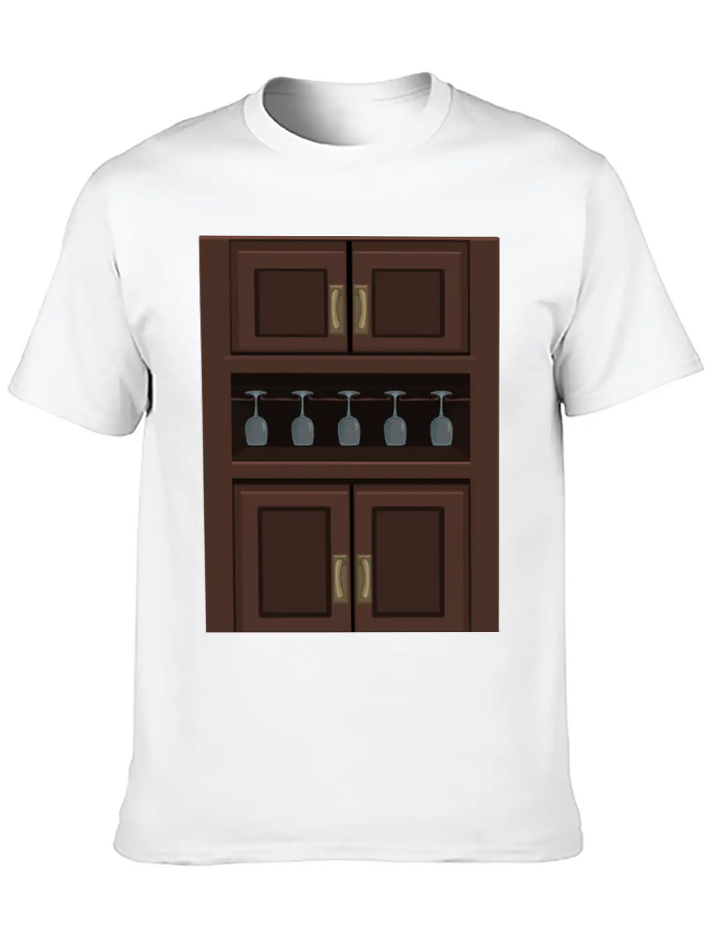 Wine Cabinet From Glitch Unisex Short Sleeve Soft Cotton T-Shirt – Casual Everyday Wear