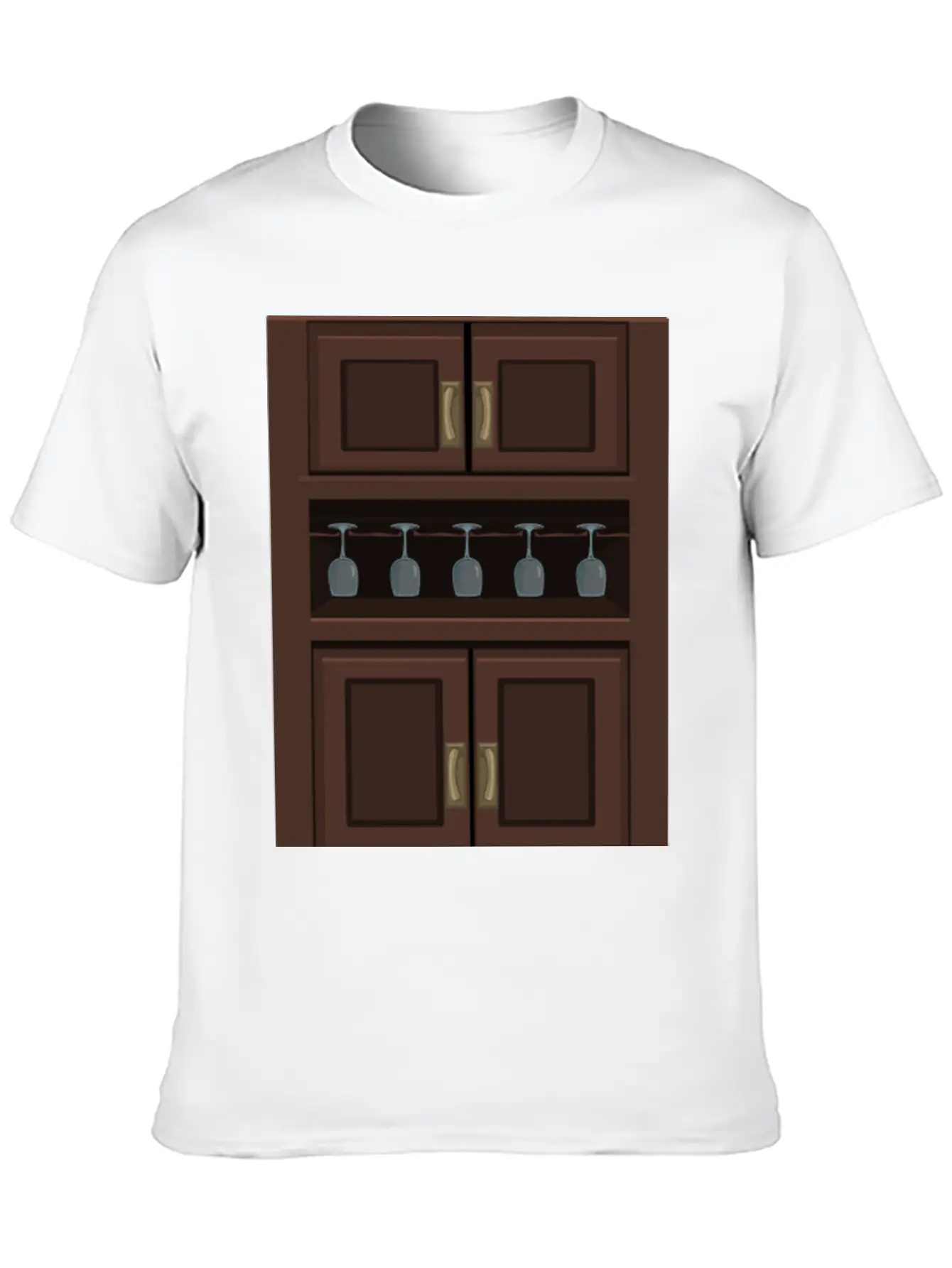 Wine Cabinet From Glitch Unisex Short Sleeve Soft Cotton T-Shirt – Casual Everyday Wear