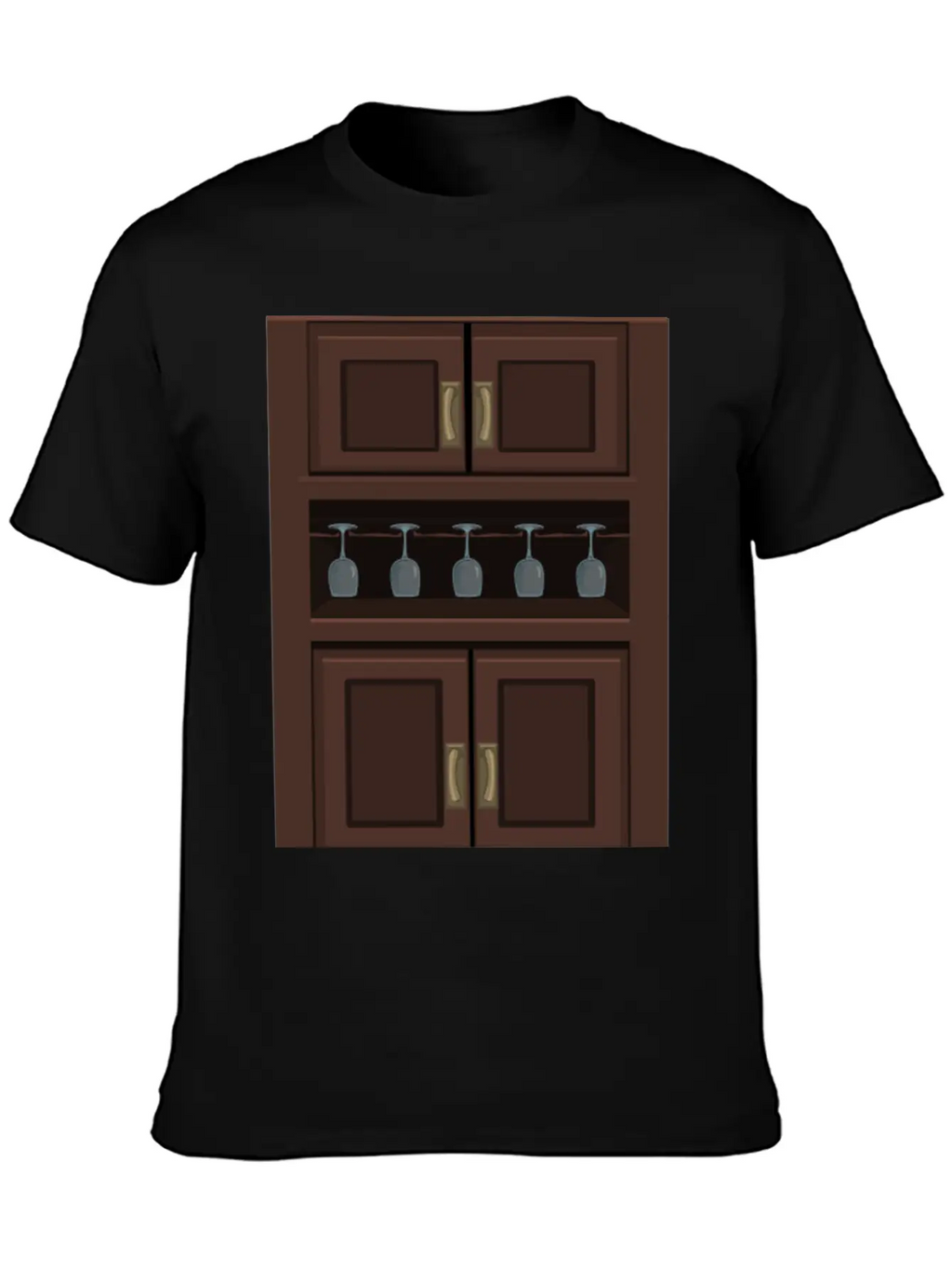 Wine Cabinet From Glitch Unisex Short Sleeve Soft Cotton T-Shirt – Casual Everyday Wear