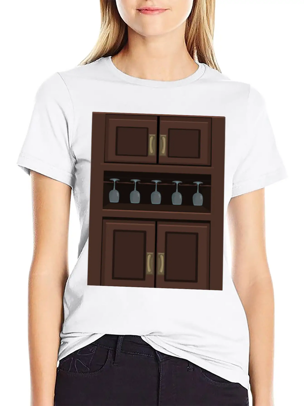 Wine Cabinet From Glitch Unisex Short Sleeve Soft Cotton T-Shirt – Casual Everyday Wear