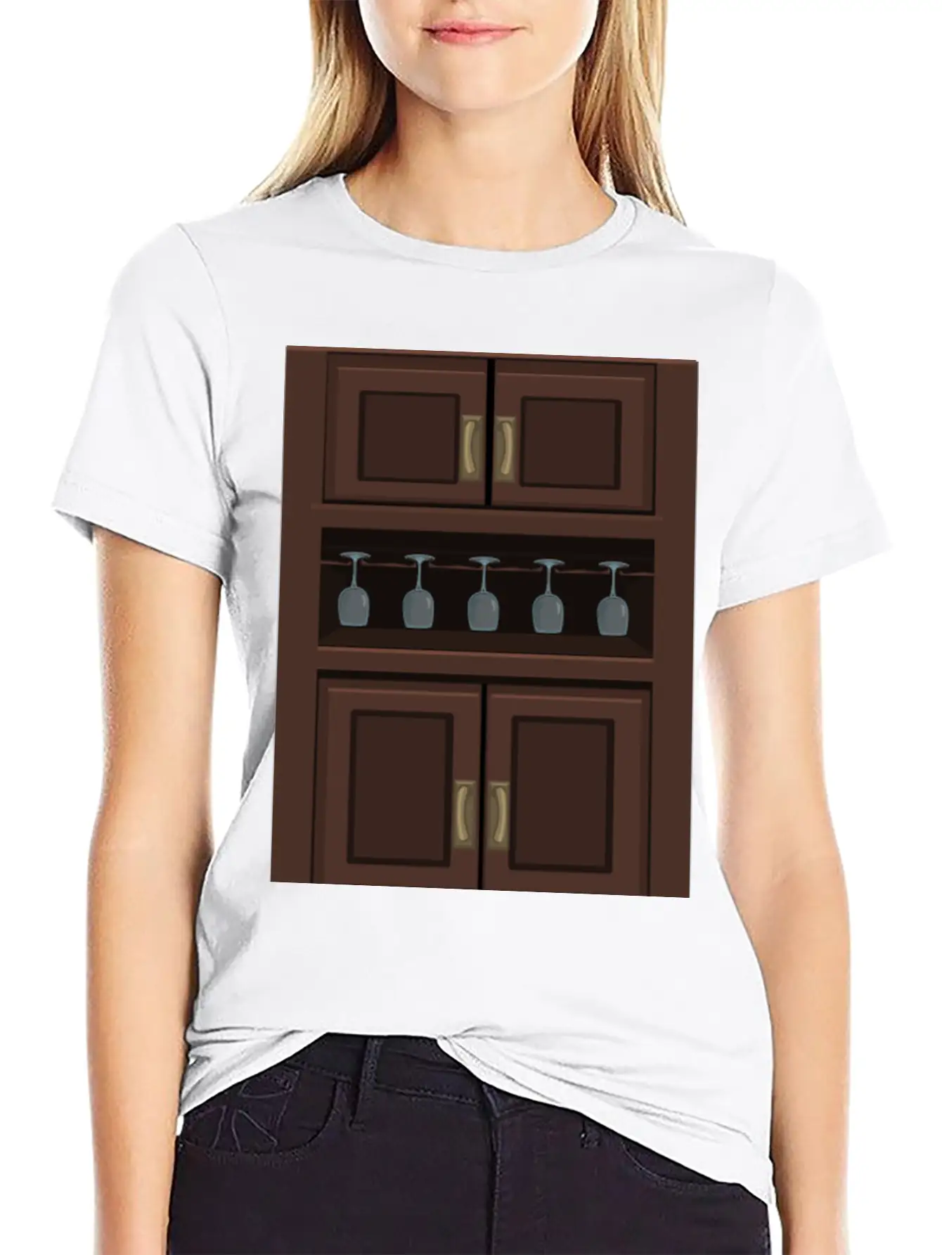 Wine Cabinet From Glitch Unisex Short Sleeve Soft Cotton T-Shirt – Casual Everyday Wear