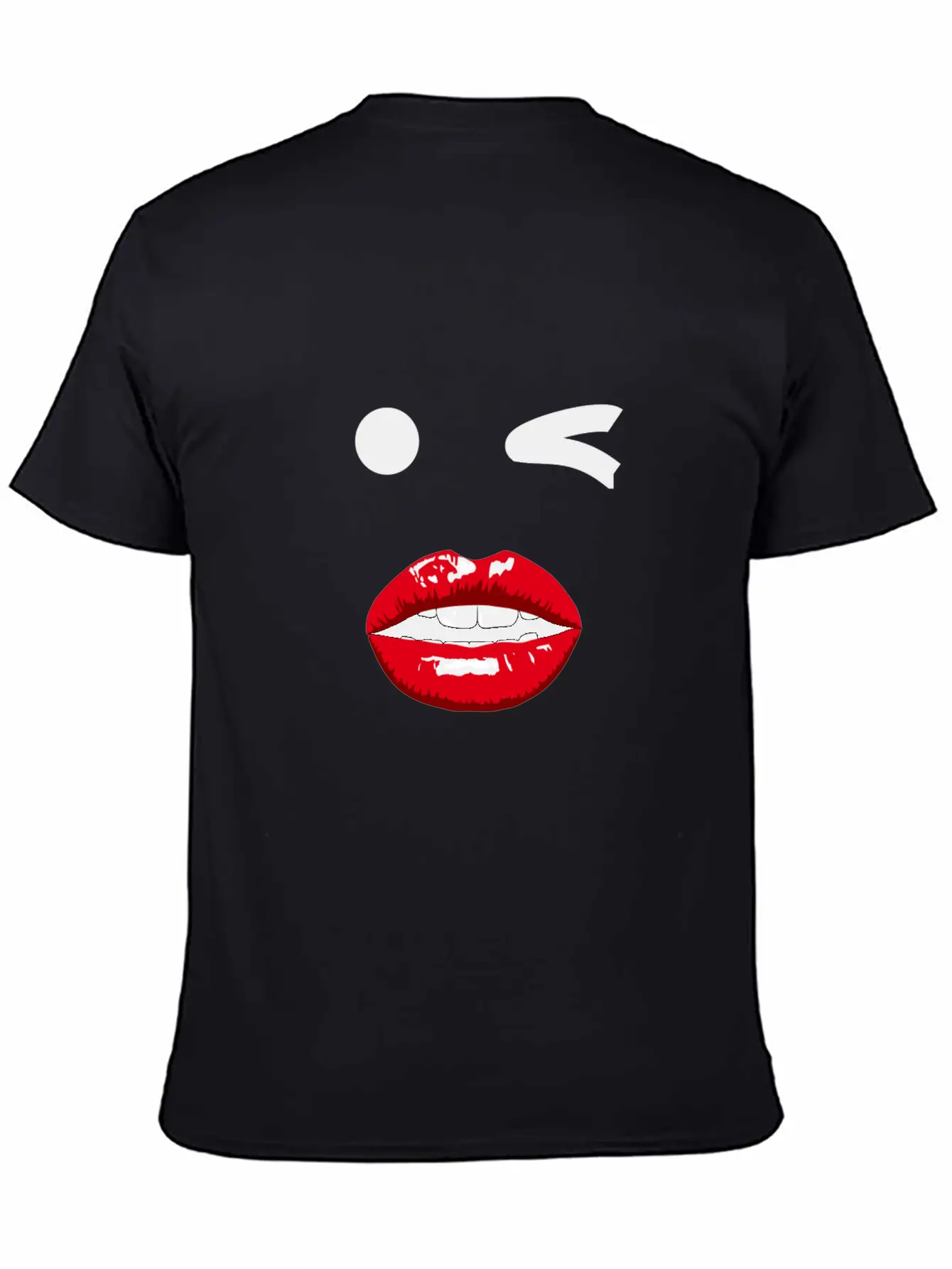 Wink Pop Art With Mouth Unisex Casual T-Shirt – Clean Design For Daily Comfort
