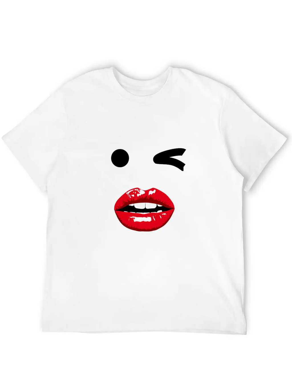 Wink Pop Art With Mouth Unisex Casual T-Shirt – Clean Design For Daily Comfort