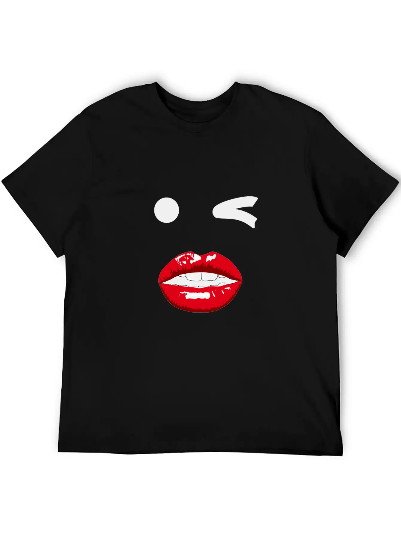 Wink Pop Art With Mouth Unisex Casual T-Shirt – Clean Design For Daily Comfort