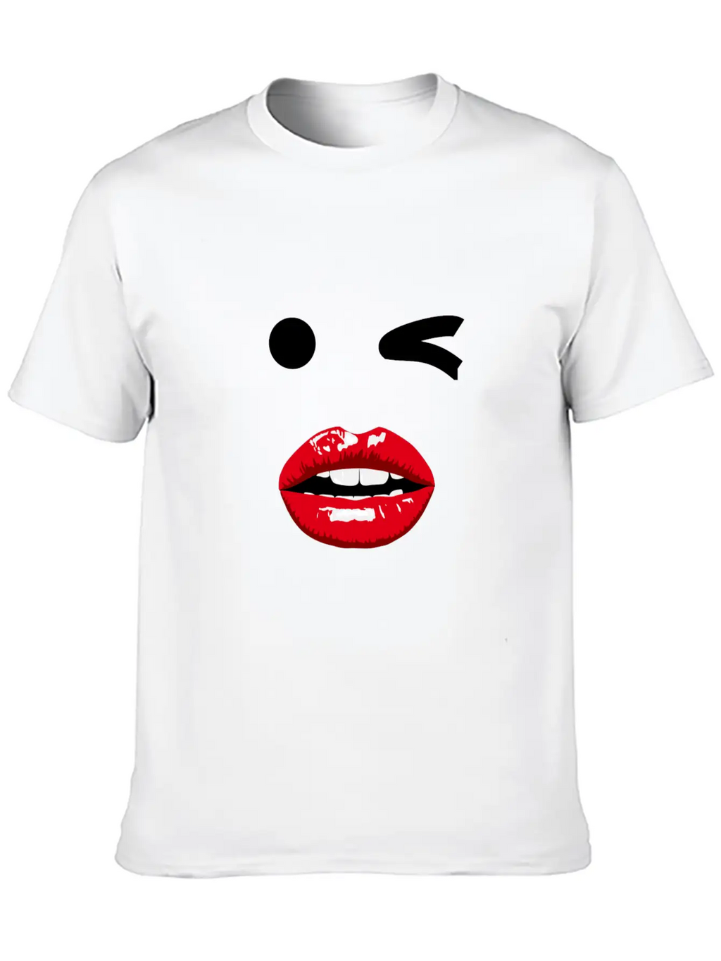 Wink Pop Art With Mouth Unisex Casual T-Shirt – Clean Design For Daily Comfort