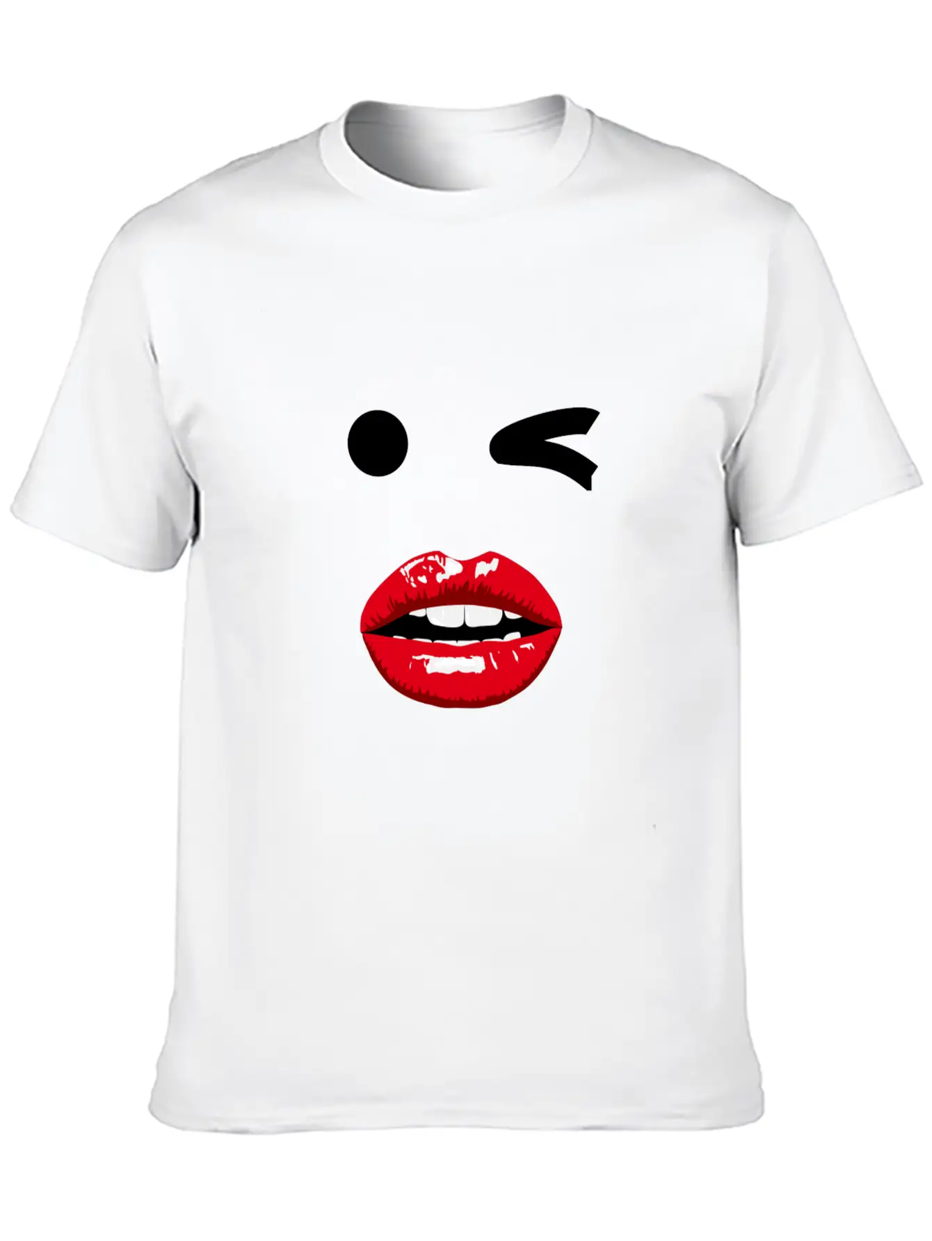 Wink Pop Art With Mouth Unisex Casual T-Shirt – Clean Design For Daily Comfort