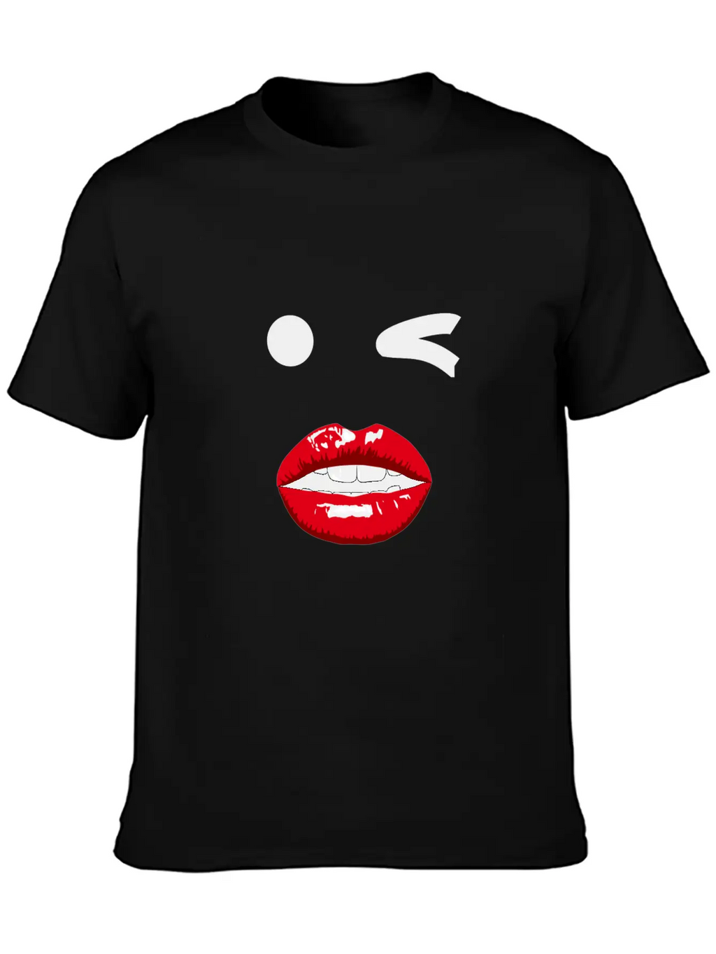 Wink Pop Art With Mouth Unisex Casual T-Shirt – Clean Design For Daily Comfort