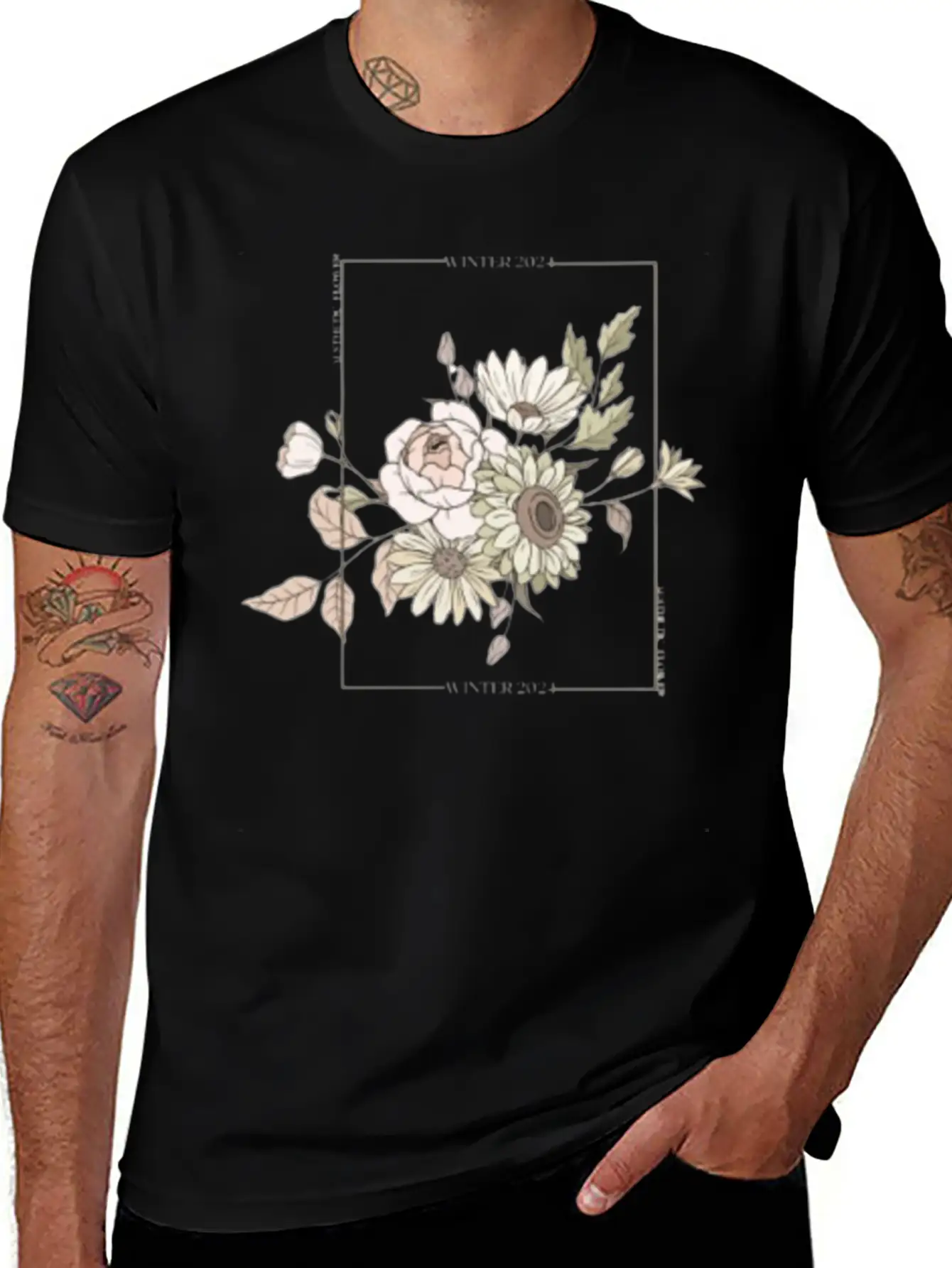 Winter 2024 Aesthetic Flower. Aesthetics Breathable Soft Cotton T-Shirt – Timeless Casual Look