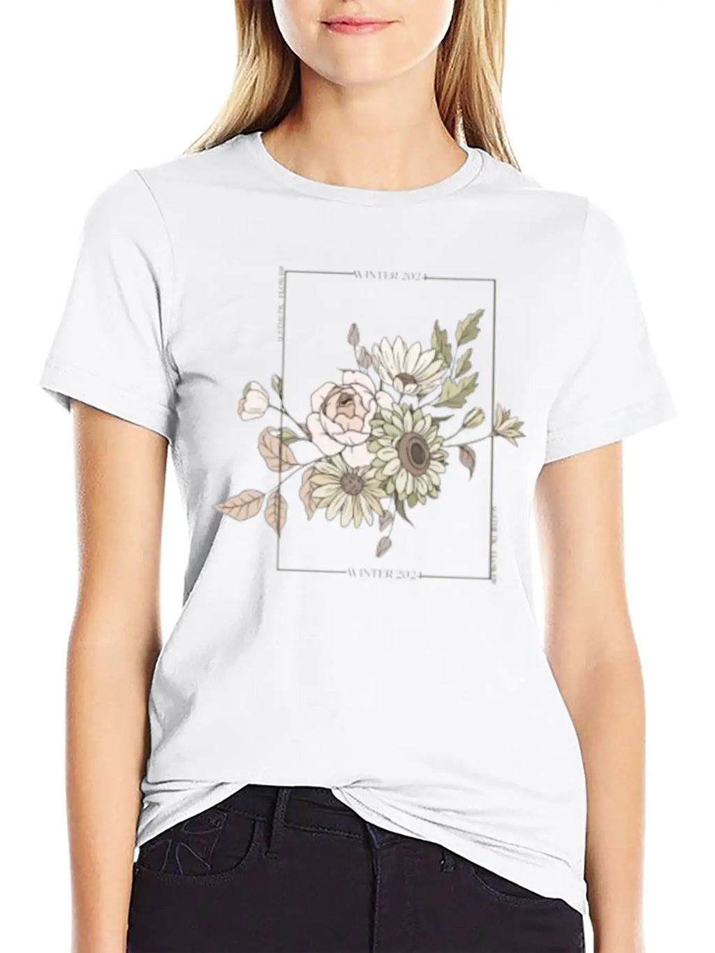 Winter 2024 Aesthetic Flower. Aesthetics Breathable Soft Cotton T-Shirt – Timeless Casual Look