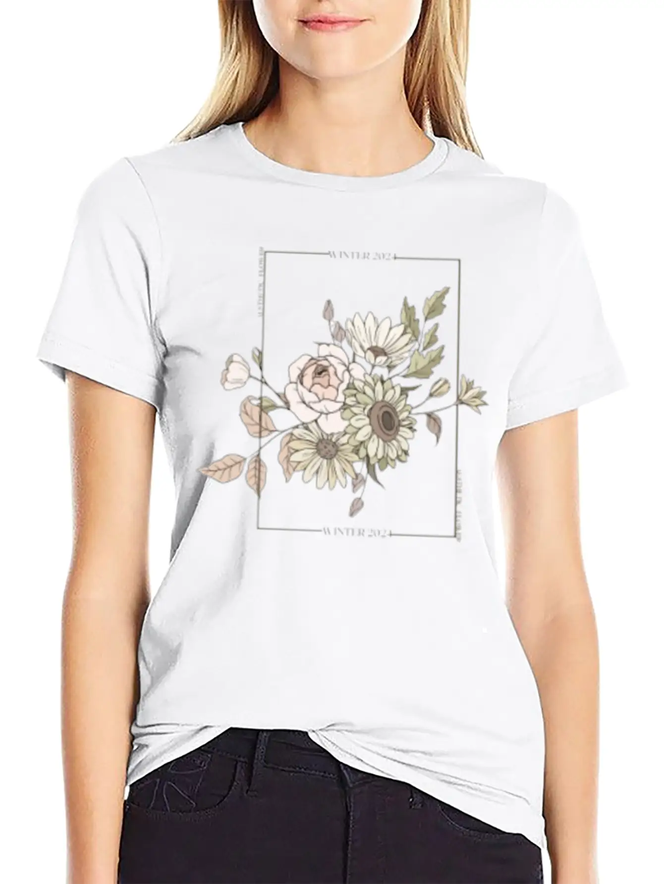 Winter 2024 Aesthetic Flower. Aesthetics Breathable Soft Cotton T-Shirt – Timeless Casual Look