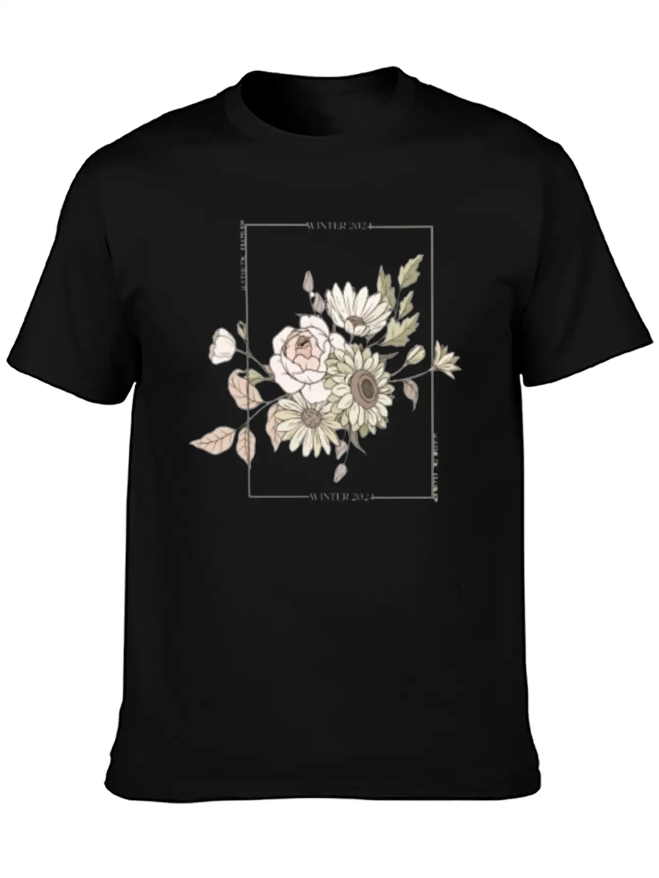 Winter 2024 Aesthetic Flower. Aesthetics Breathable Soft Cotton T-Shirt – Timeless Casual Look