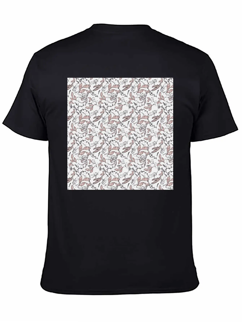 Winter Botanical Rose Gold Black Pattern Stylish Everyday T-Shirt – Unisex Basic Cotton Tee