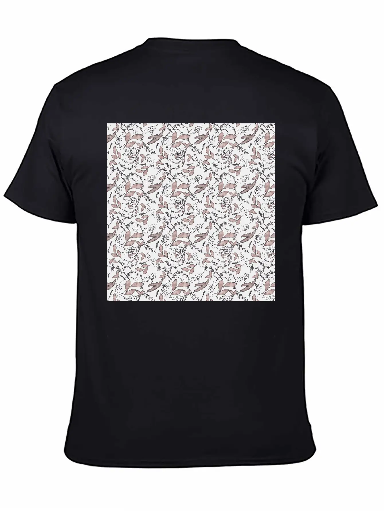 Winter Botanical Rose Gold Black Pattern Stylish Everyday T-Shirt – Unisex Basic Cotton Tee