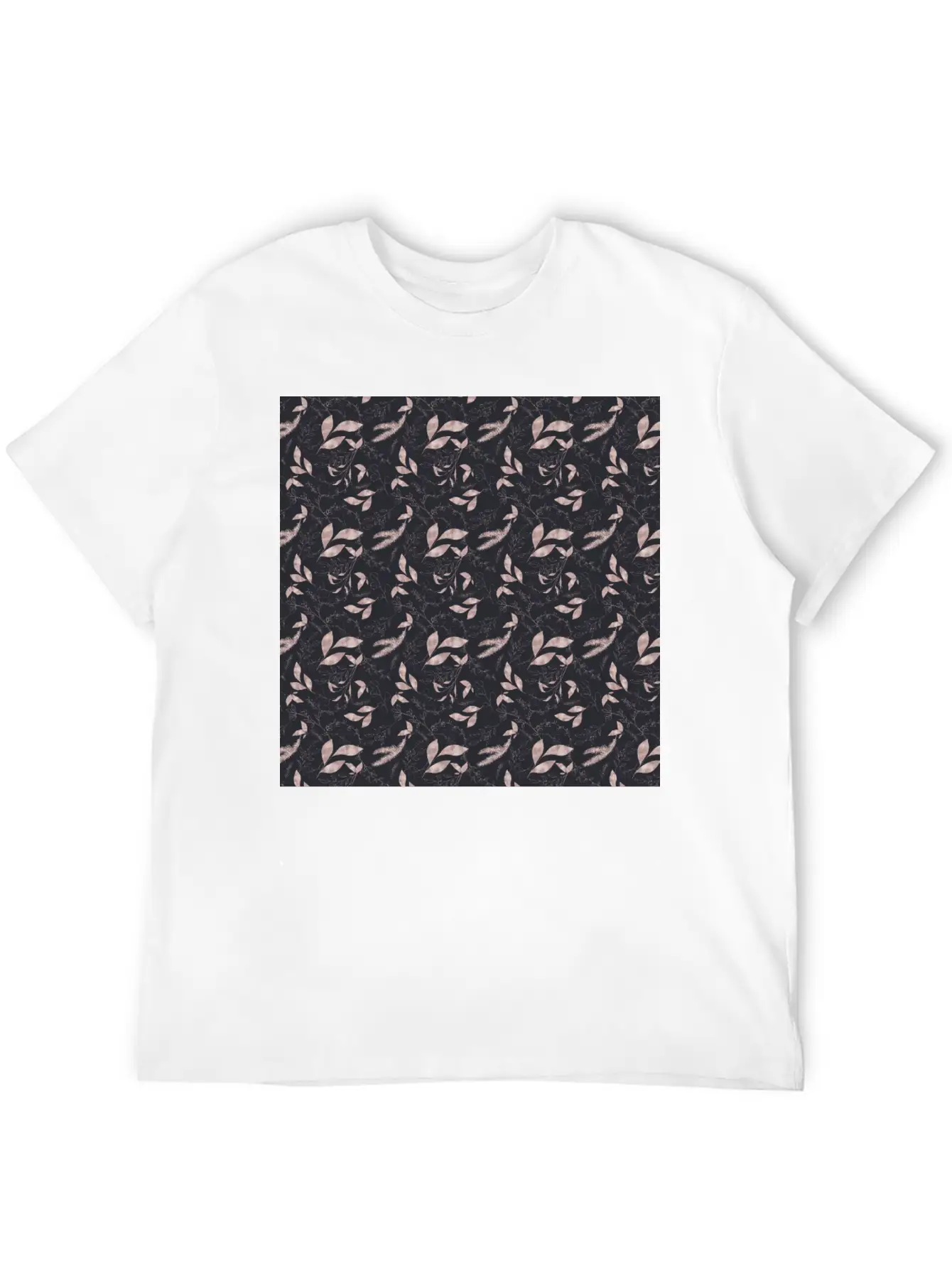 Winter Botanical Rose Gold Black Pattern Stylish Everyday T-Shirt – Unisex Basic Cotton Tee