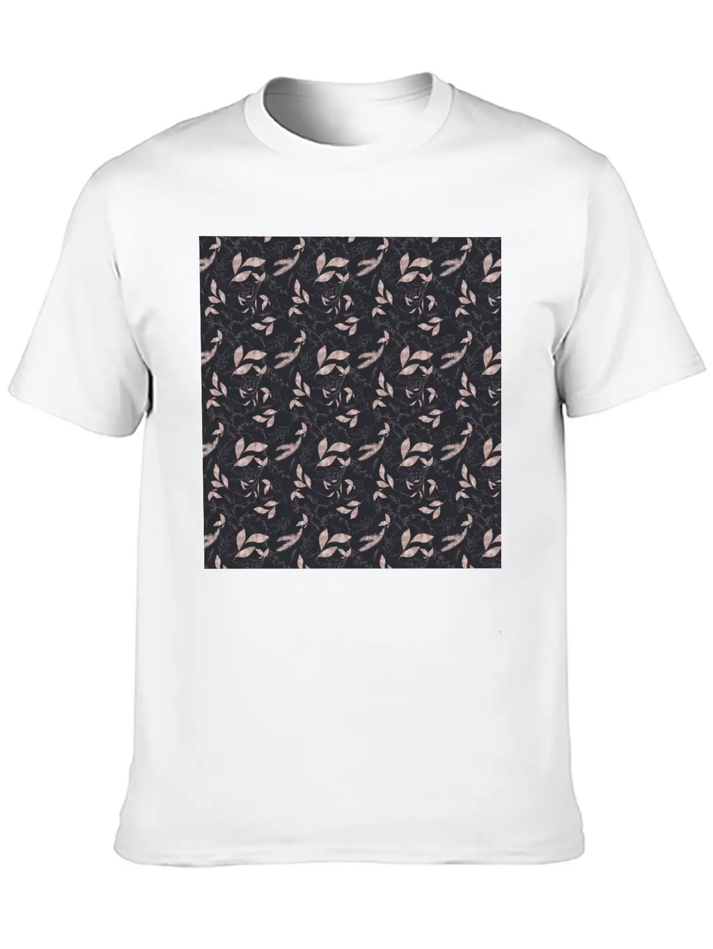 Winter Botanical Rose Gold Black Pattern Stylish Everyday T-Shirt – Unisex Basic Cotton Tee