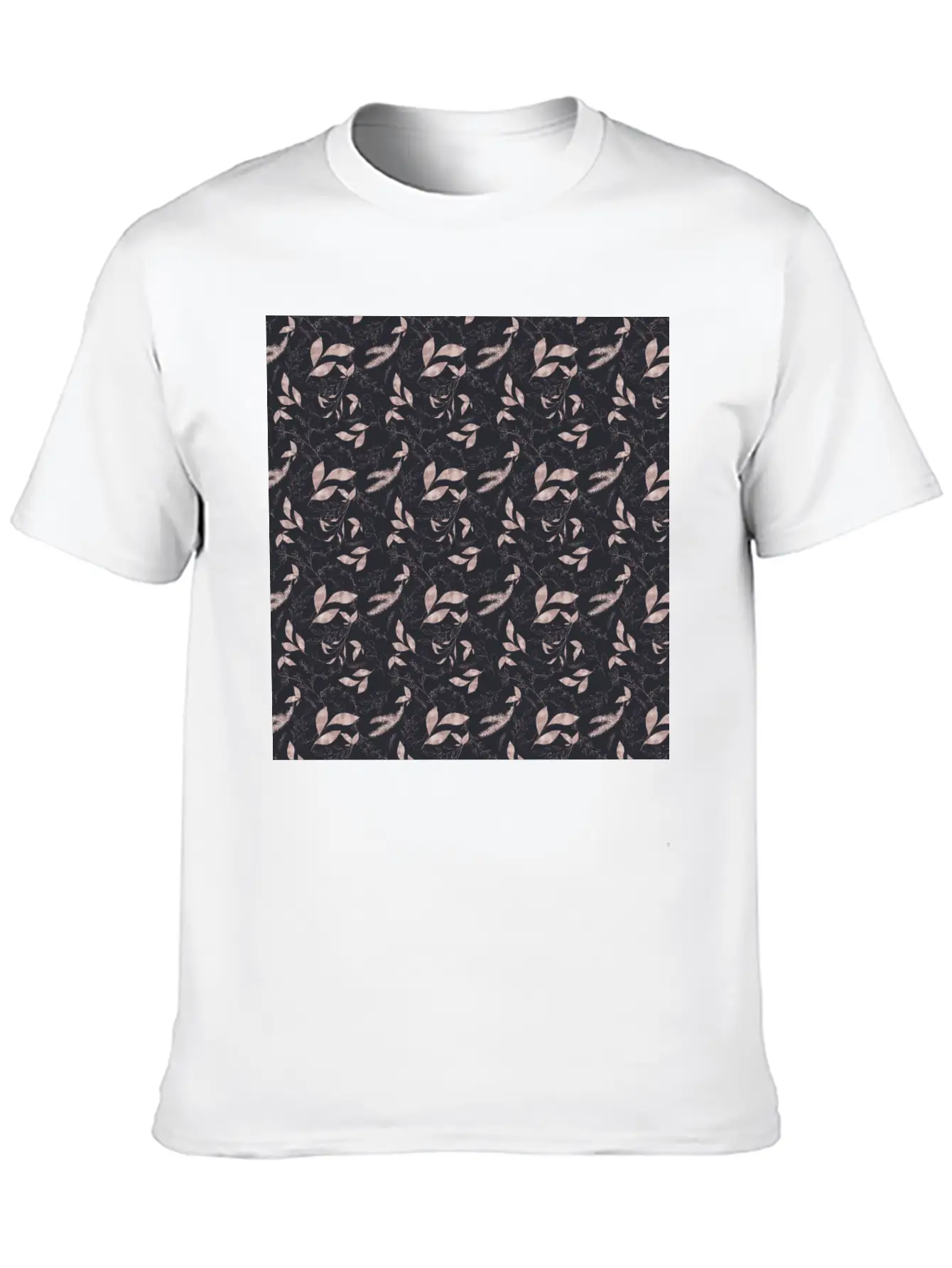 Winter Botanical Rose Gold Black Pattern Stylish Everyday T-Shirt – Unisex Basic Cotton Tee