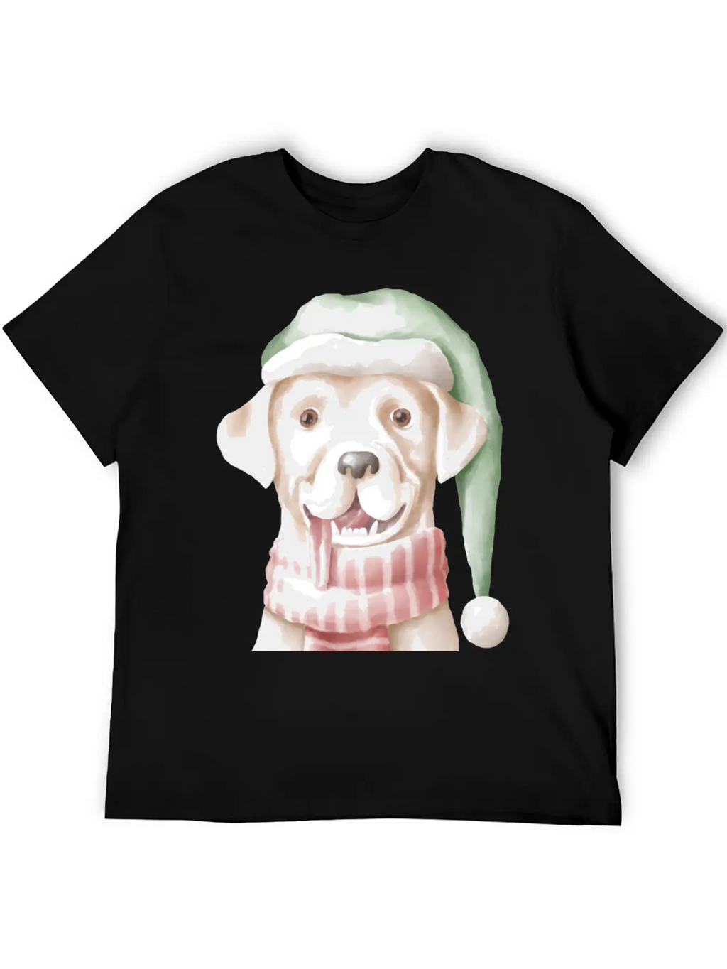 Winter Dog With Scarf And Funny Winter Clothes Casual Graphic T-Shirt – Simple And Comfortable Daily Wear