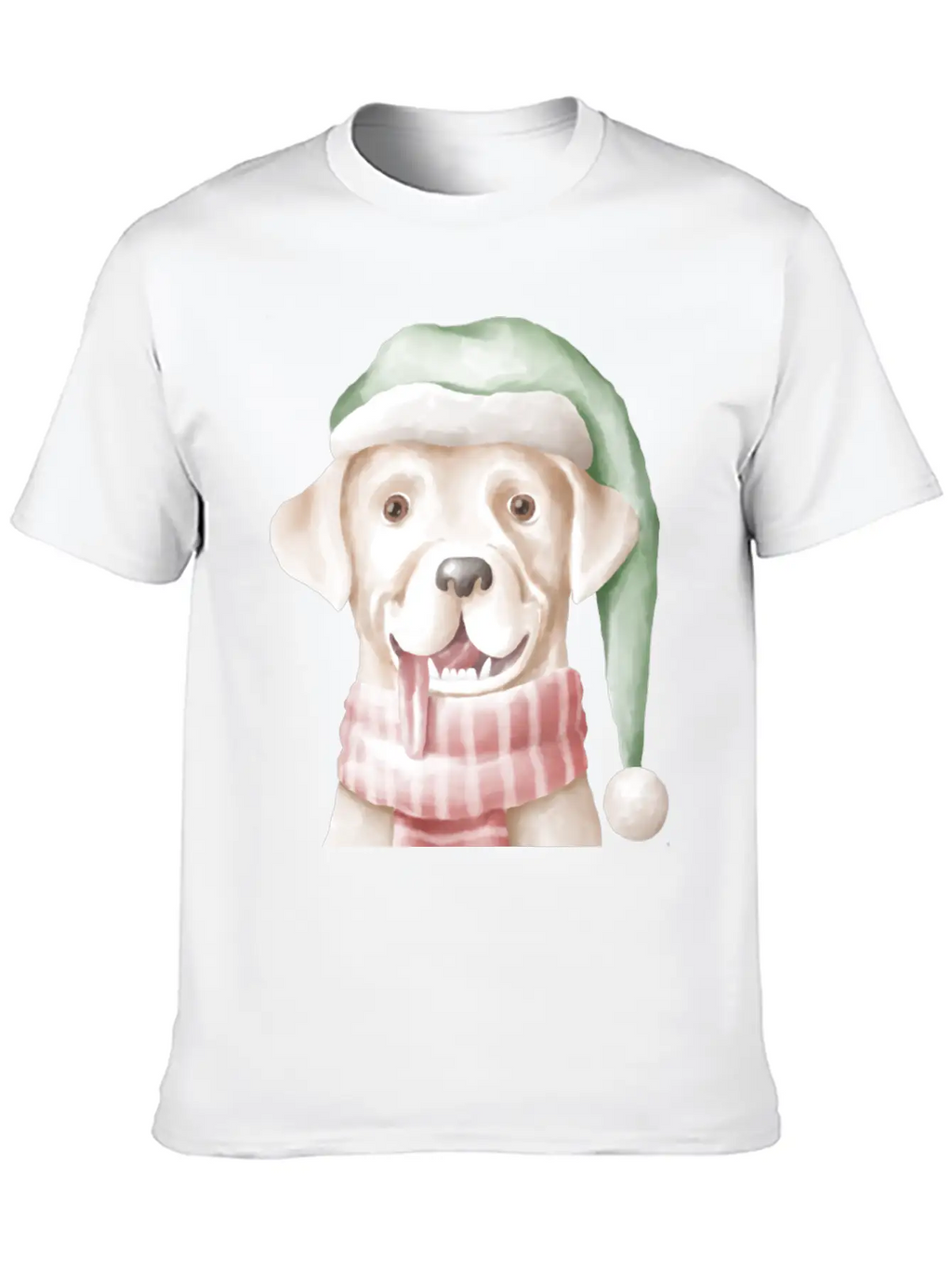 Winter Dog With Scarf And Funny Winter Clothes Casual Graphic T-Shirt – Simple And Comfortable Daily Wear