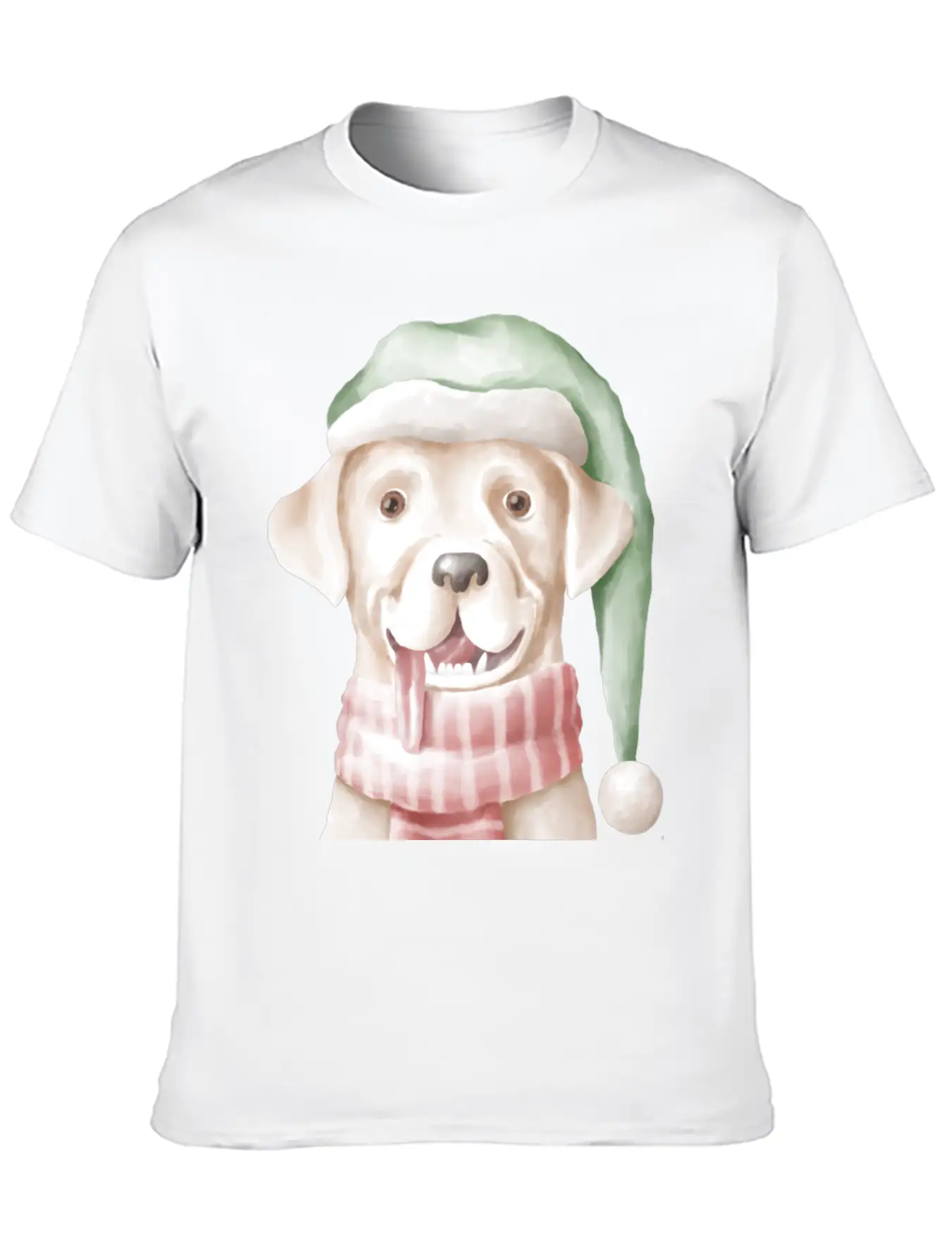 Winter Dog With Scarf And Funny Winter Clothes Casual Graphic T-Shirt – Simple And Comfortable Daily Wear