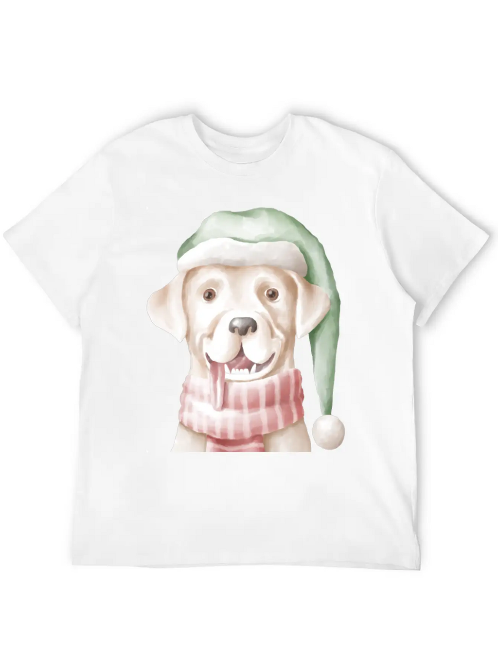 Winter Dog With Scarf And Funny Winter Clothes Casual Graphic T-Shirt – Simple And Comfortable Daily Wear