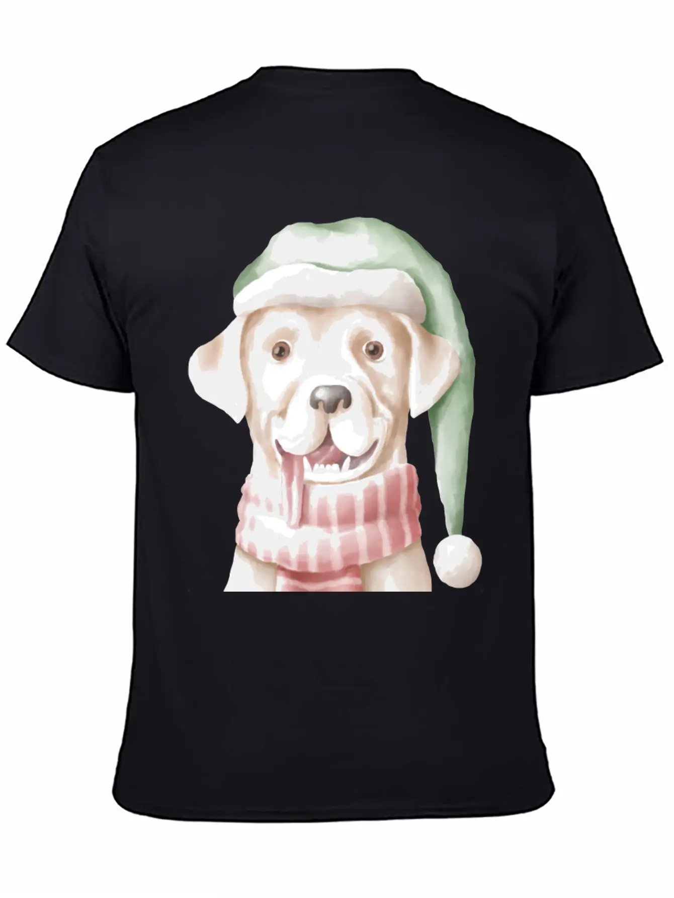 Winter Dog With Scarf And Funny Winter Clothes Casual Graphic T-Shirt – Simple And Comfortable Daily Wear