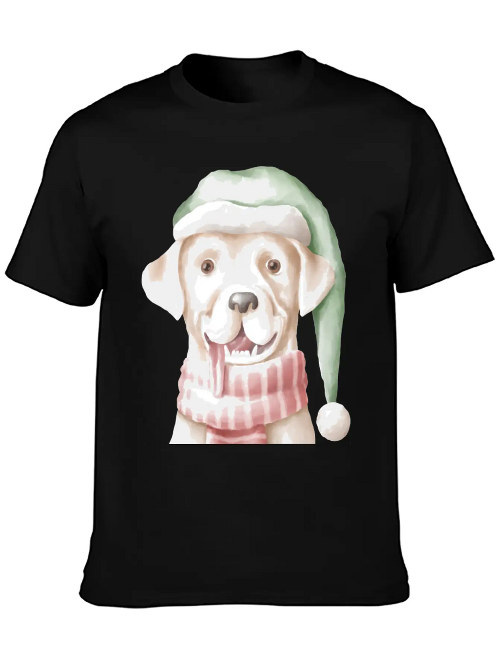 Winter Dog With Scarf And Funny Winter Clothes Casual Graphic T-Shirt – Simple And Comfortable Daily Wear