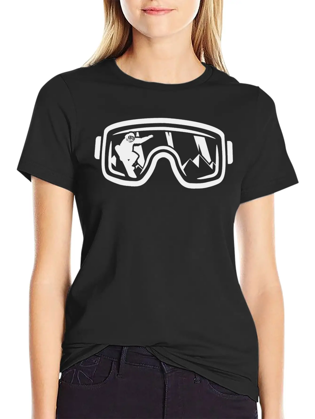 Winter Magic On The Snowboard: Silhouette Classic Fit Graphic Tee For Daily Comfort – Unisex Cotton Shirt