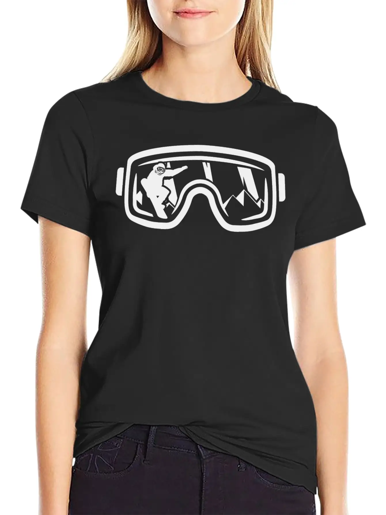 Winter Magic On The Snowboard: Silhouette Classic Fit Graphic Tee For Daily Comfort – Unisex Cotton Shirt