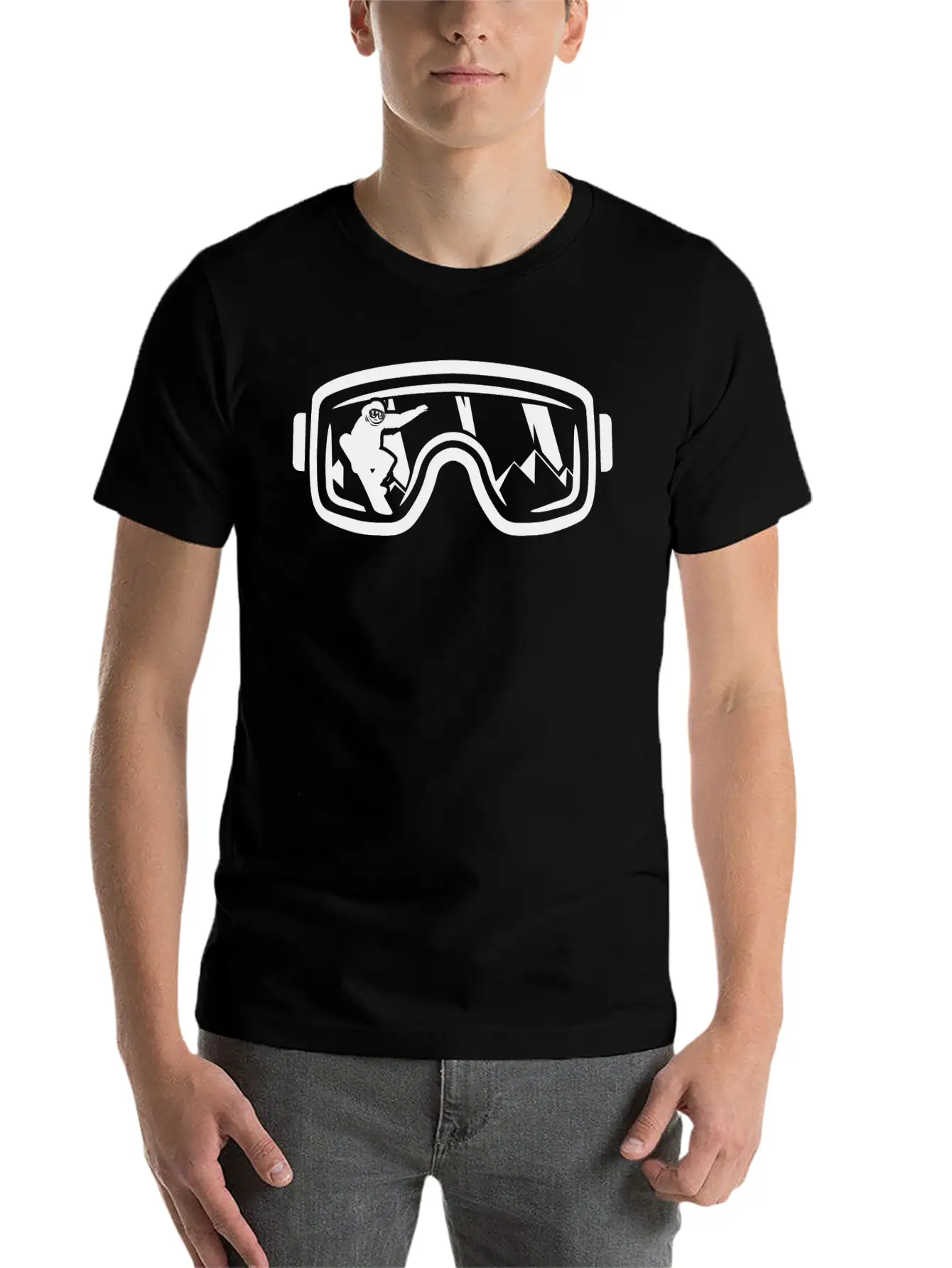 Winter Magic On The Snowboard: Silhouette Classic Fit Graphic Tee For Daily Comfort – Unisex Cotton Shirt