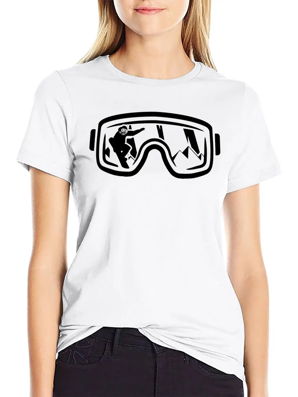 Winter Magic On The Snowboard: Silhouette Classic Fit Graphic Tee For Daily Comfort – Unisex Cotton Shirt