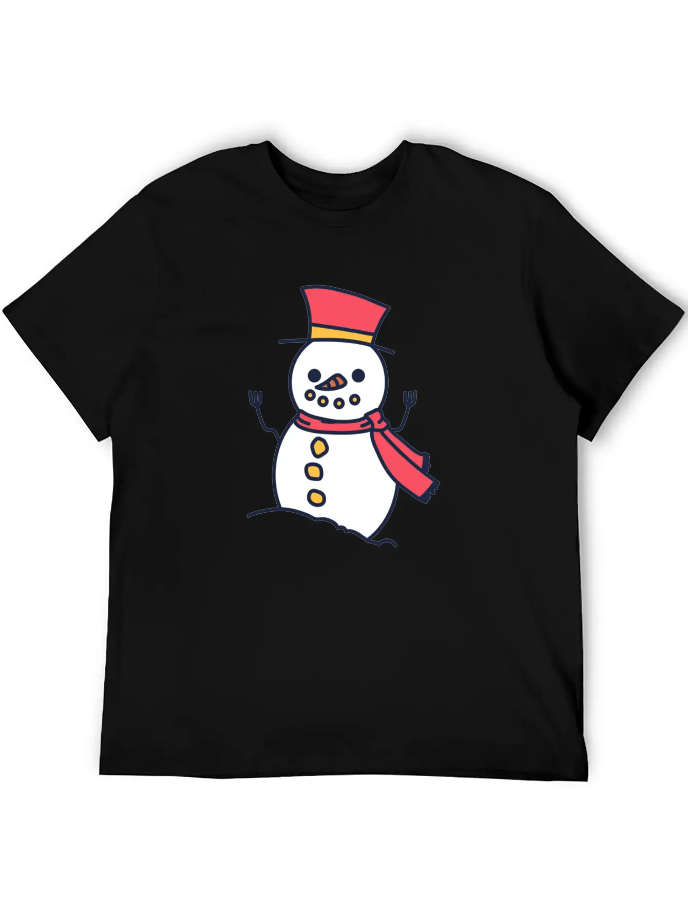 Winter Snowman With Scarf Unisex Casual T-Shirt – Clean Design For Daily Comfort
