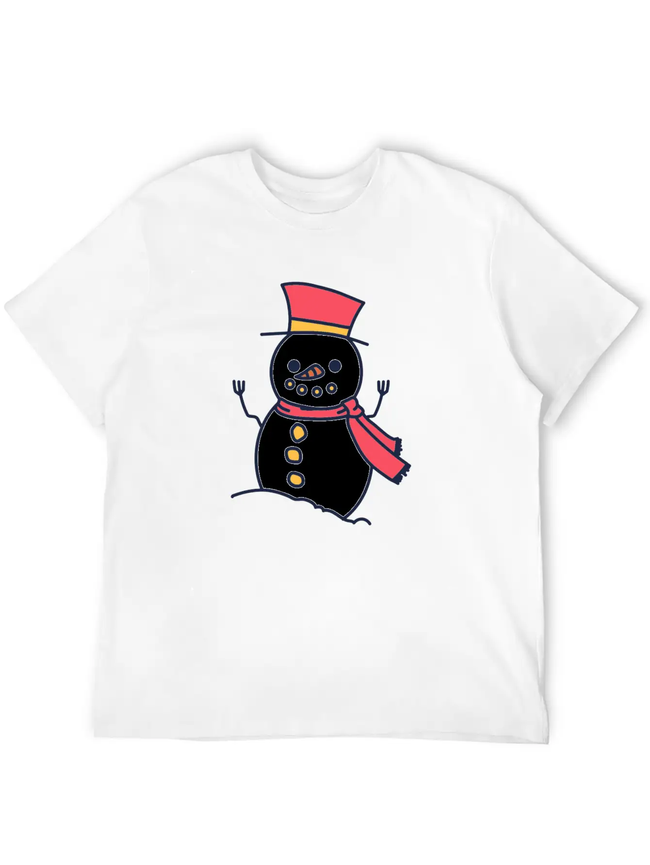 Winter Snowman With Scarf Unisex Casual T-Shirt – Clean Design For Daily Comfort
