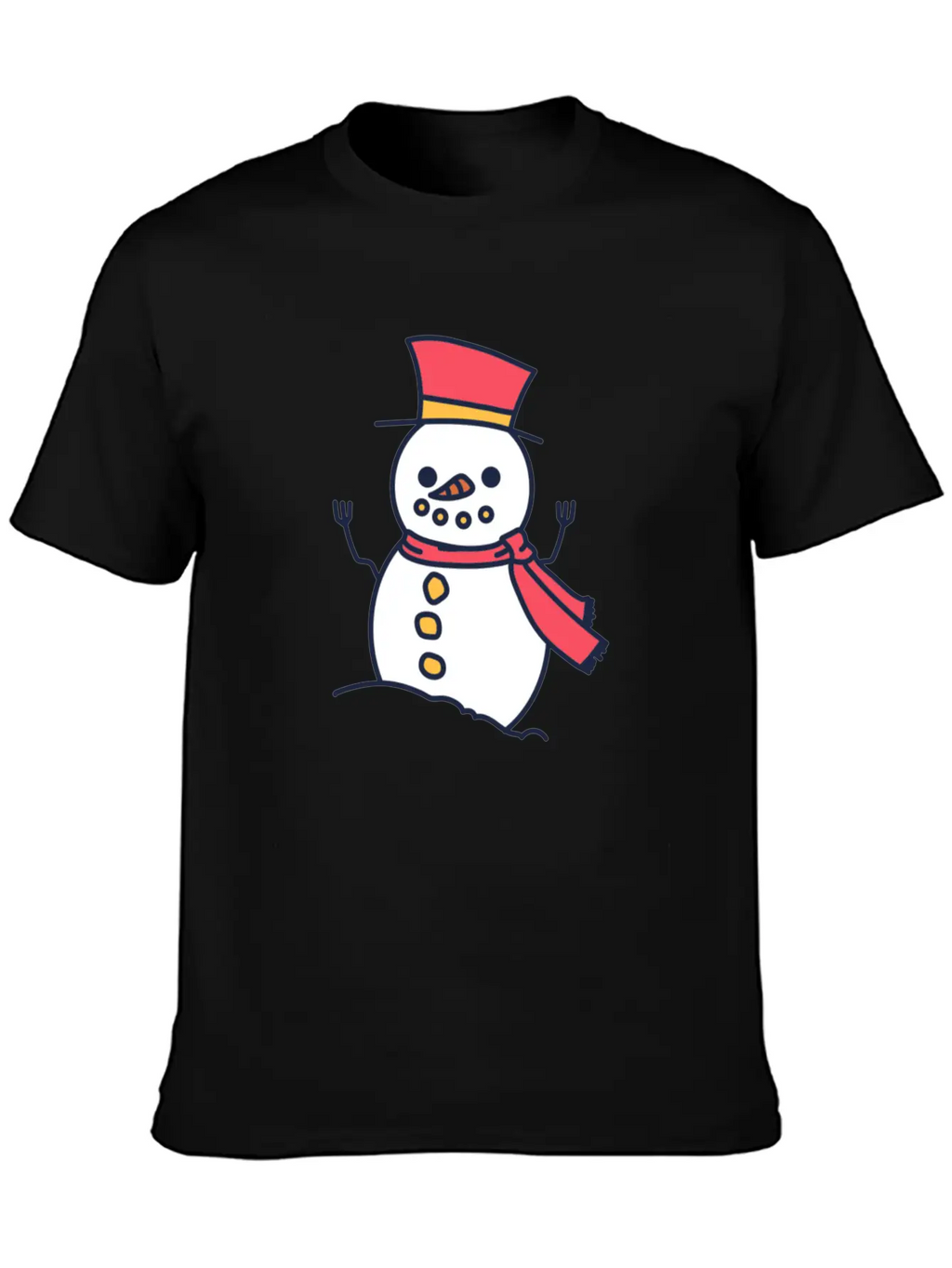 Winter Snowman With Scarf Unisex Casual T-Shirt – Clean Design For Daily Comfort