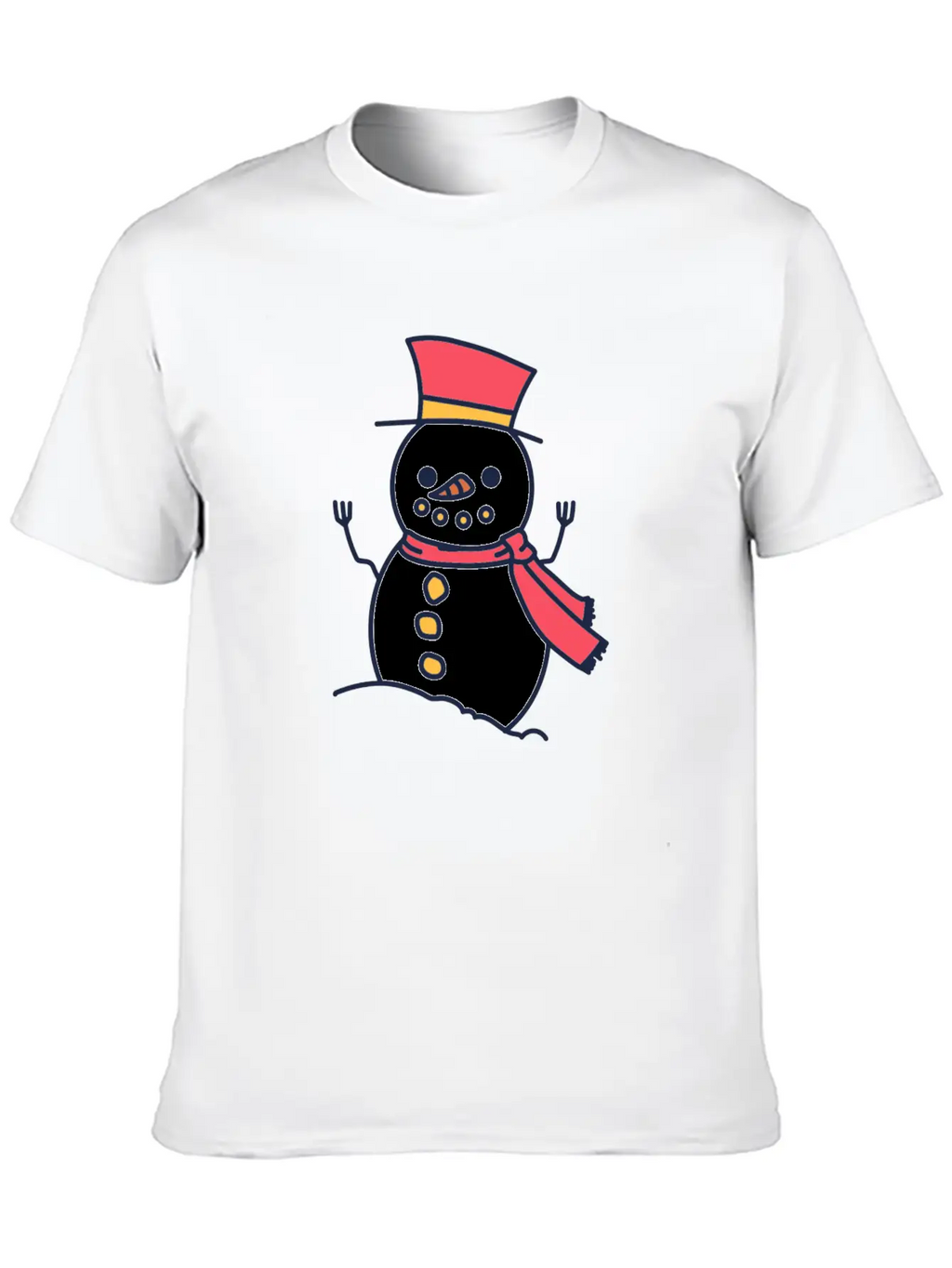 Winter Snowman With Scarf Unisex Casual T-Shirt – Clean Design For Daily Comfort