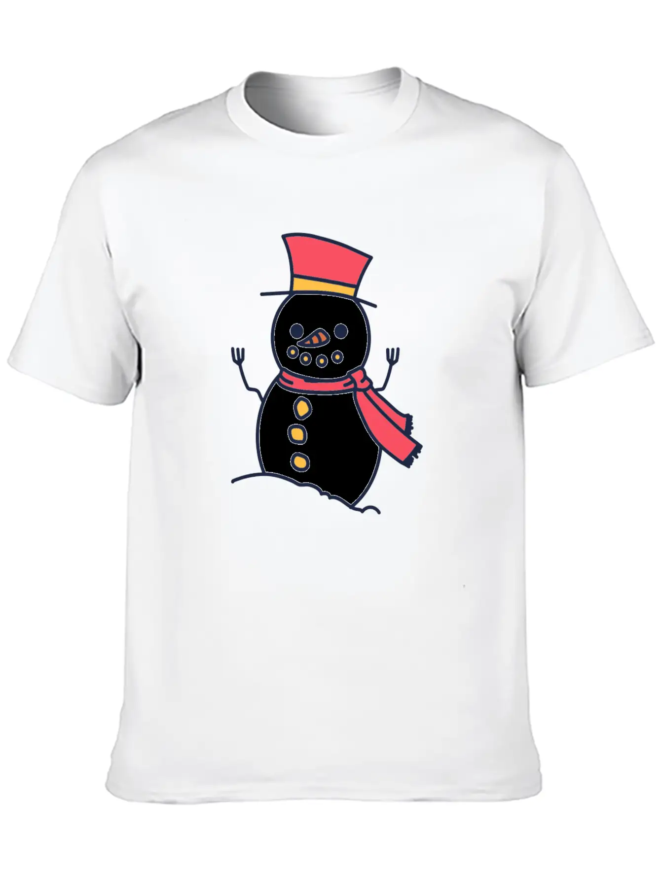 Winter Snowman With Scarf Unisex Casual T-Shirt – Clean Design For Daily Comfort