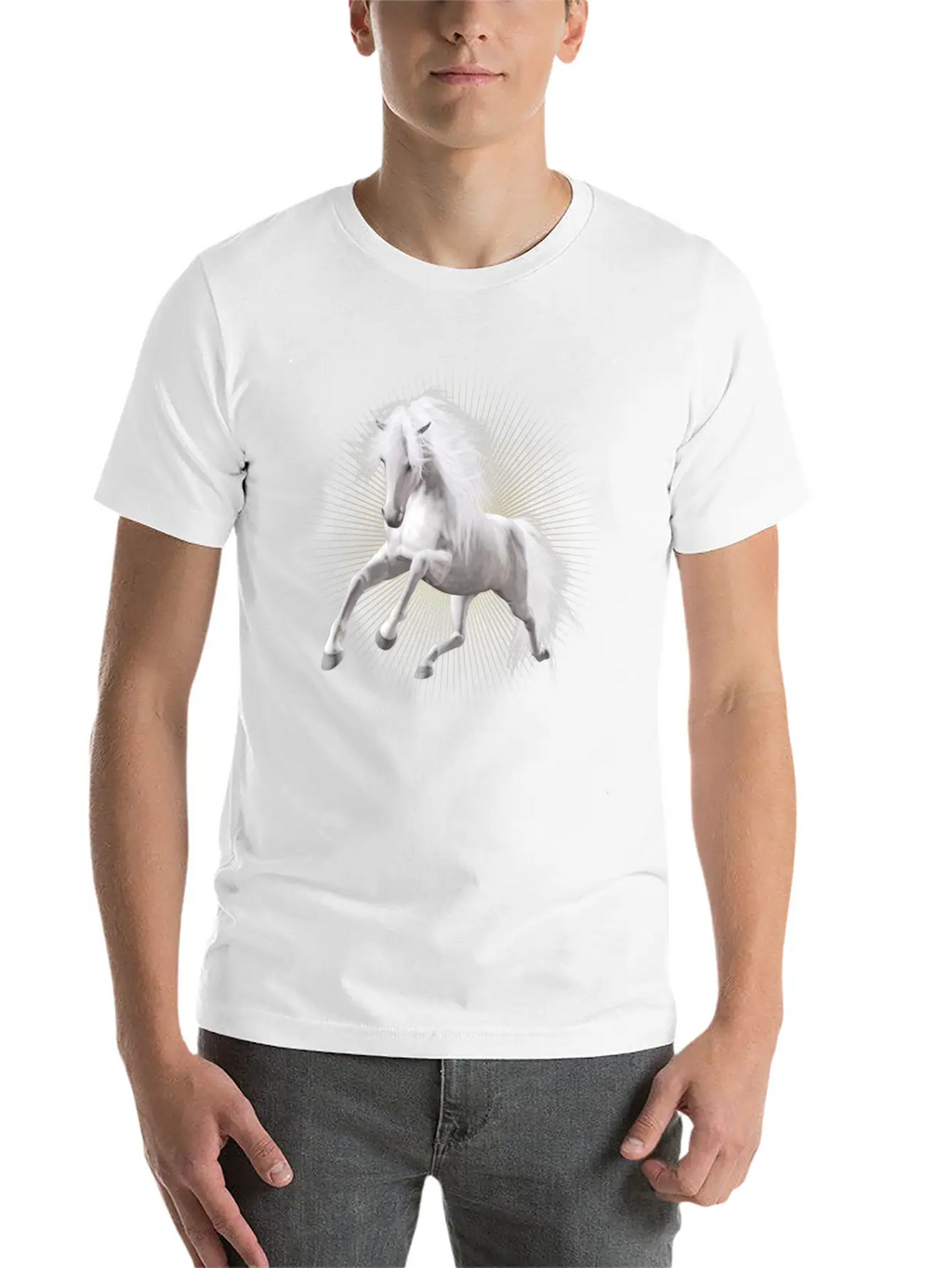 Wite Horse Unisex Short Sleeve Soft Cotton T-Shirt – Casual Everyday Wear