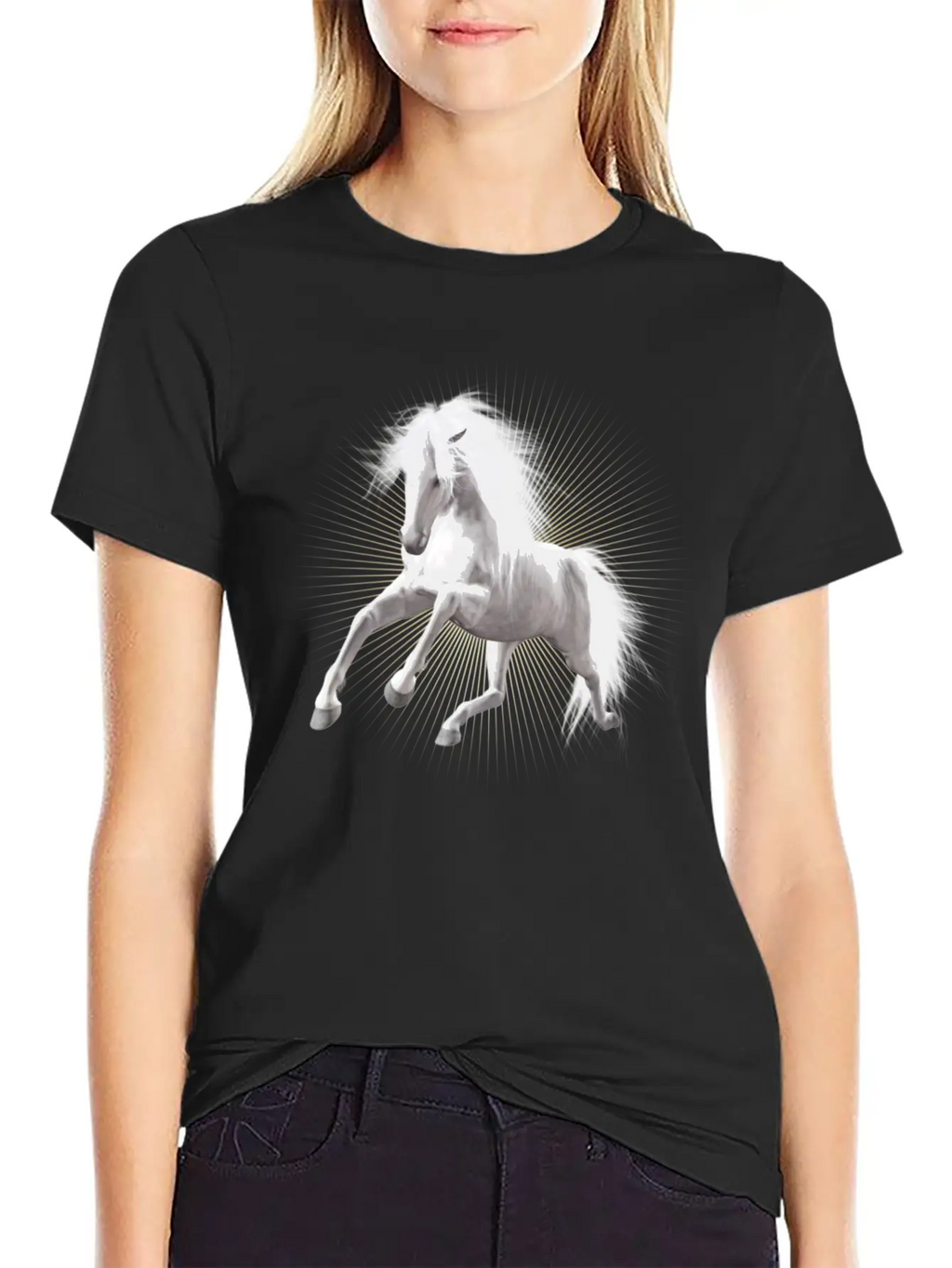 Wite Horse Unisex Short Sleeve Soft Cotton T-Shirt – Casual Everyday Wear