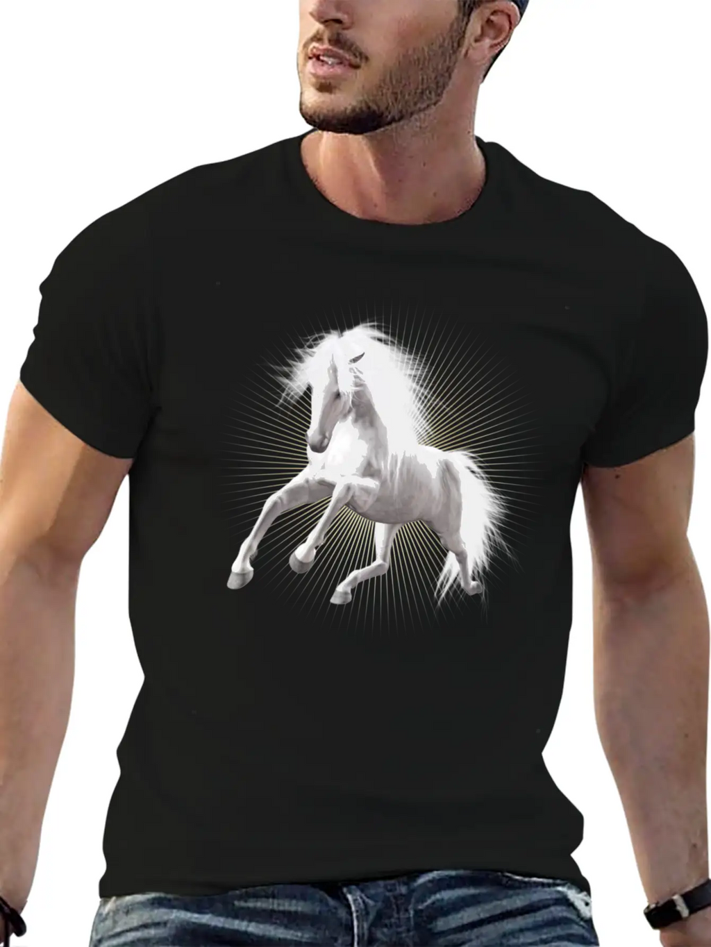 Wite Horse Unisex Short Sleeve Soft Cotton T-Shirt – Casual Everyday Wear