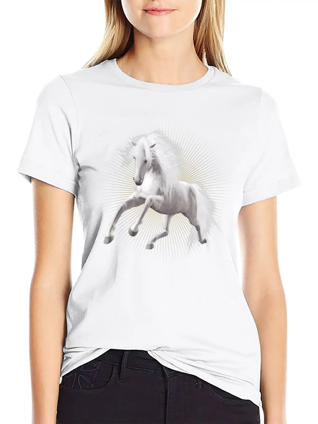 Wite Horse Unisex Short Sleeve Soft Cotton T-Shirt – Casual Everyday Wear
