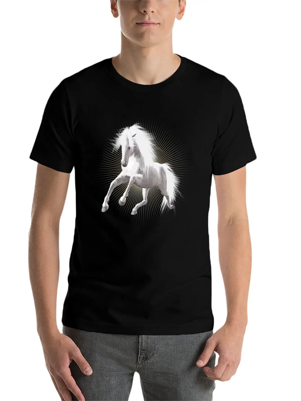 Wite Horse Unisex Short Sleeve Soft Cotton T-Shirt – Casual Everyday Wear