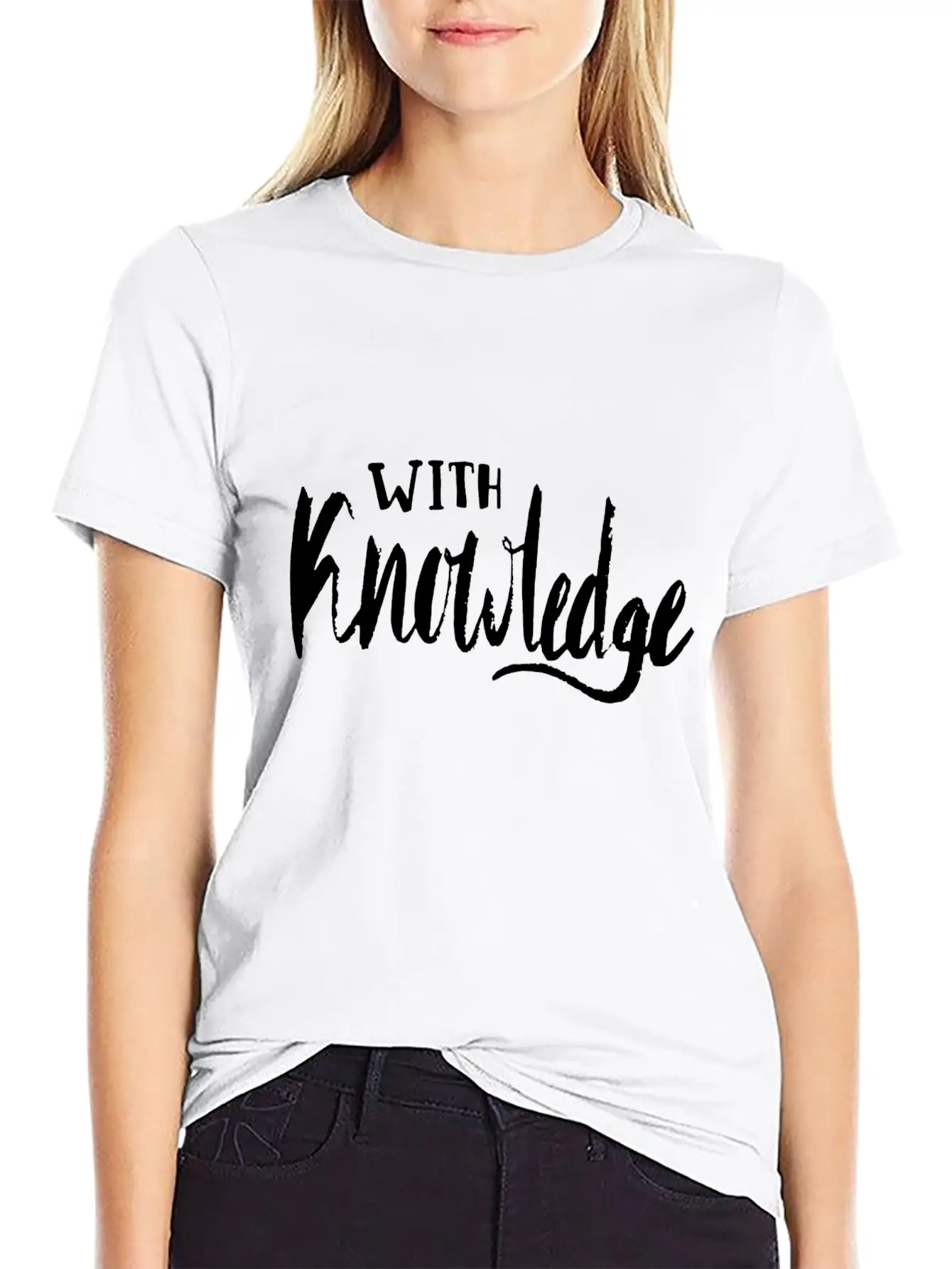 With Knowledge Essential Cotton Tee For Daily Outfits – Unisex Style