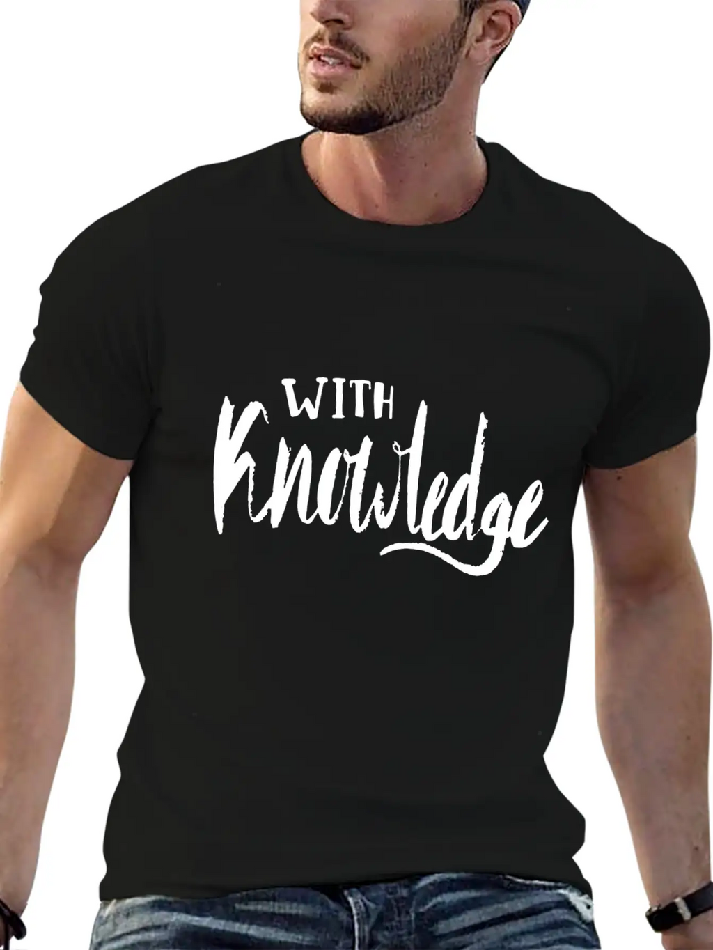 With Knowledge Essential Cotton Tee For Daily Outfits – Unisex Style