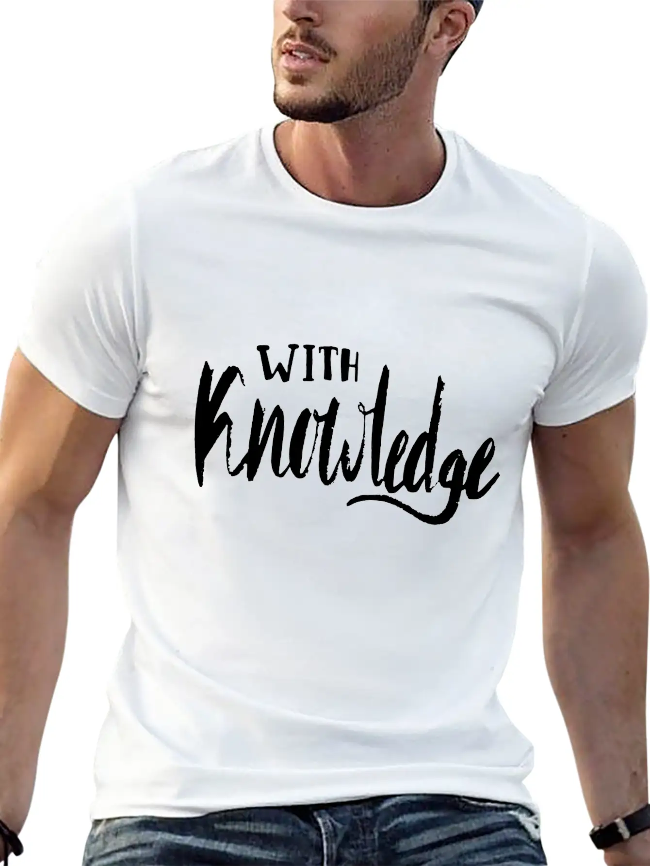 With Knowledge Essential Cotton Tee For Daily Outfits – Unisex Style