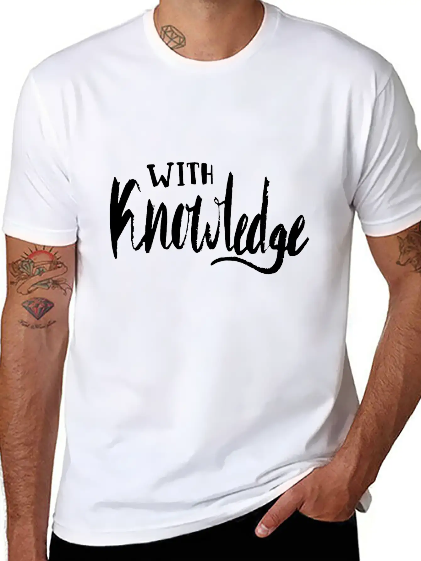 With Knowledge Essential Cotton Tee For Daily Outfits – Unisex Style