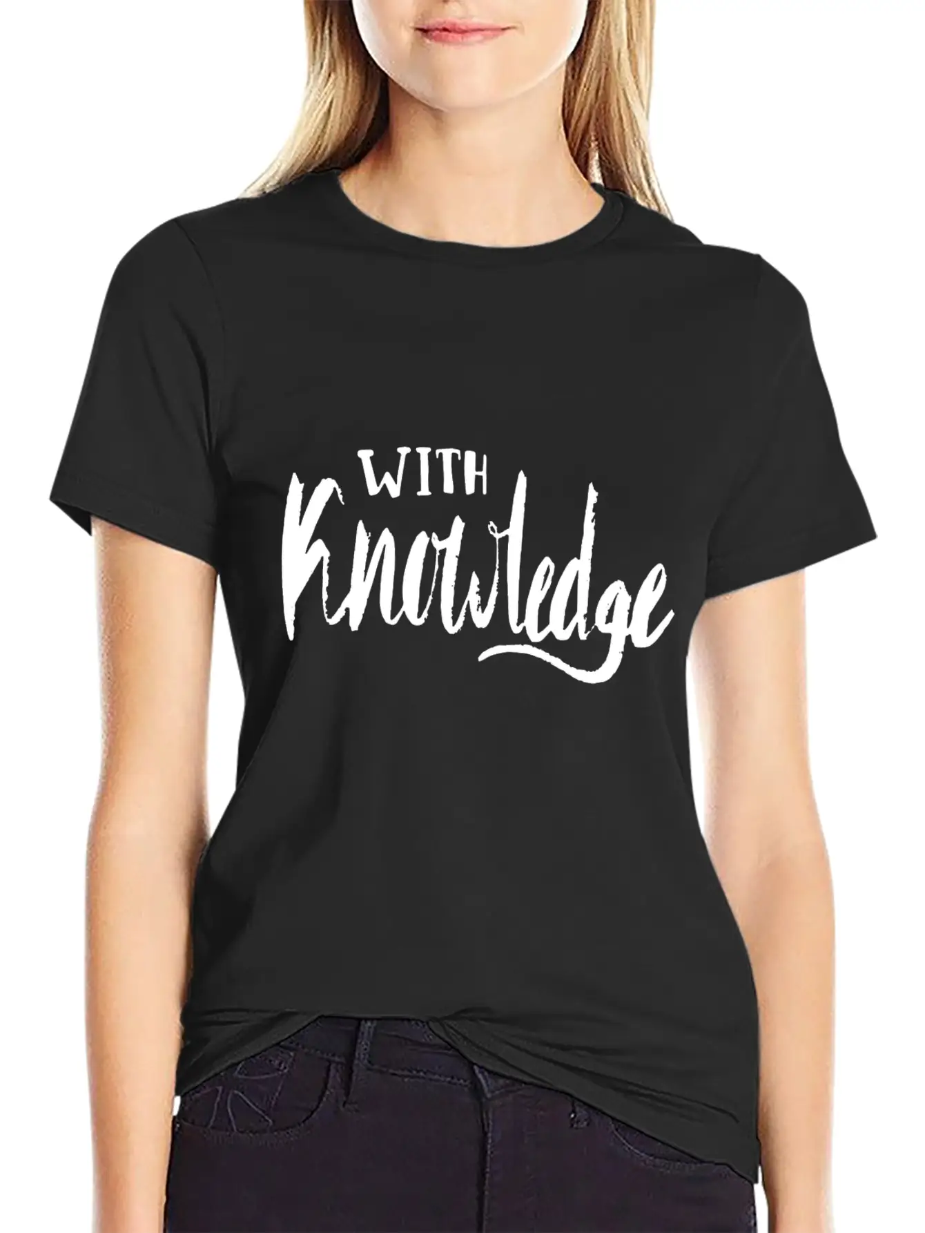With Knowledge Essential Cotton Tee For Daily Outfits – Unisex Style