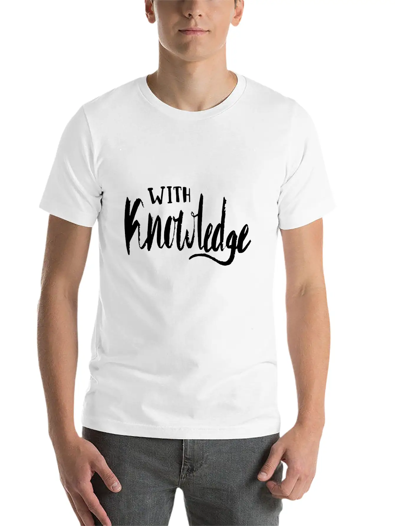 With Knowledge Essential Cotton Tee For Daily Outfits – Unisex Style