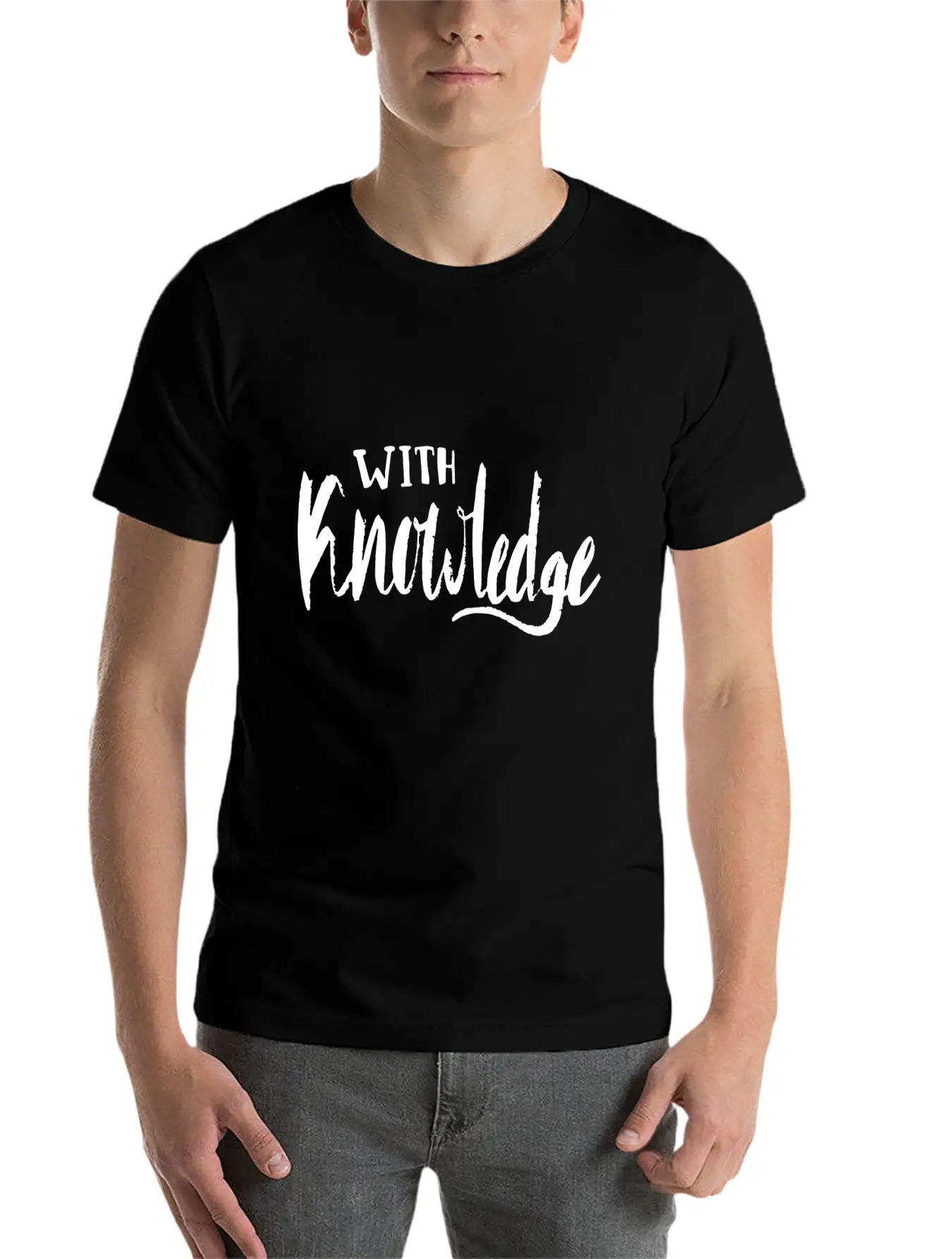 With Knowledge Essential Cotton Tee For Daily Outfits – Unisex Style