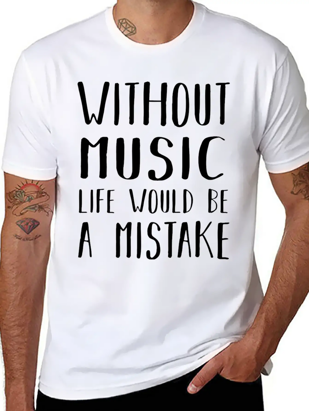 Without Music Casual Graphic T-Shirt – Simple And Comfortable Daily Wear