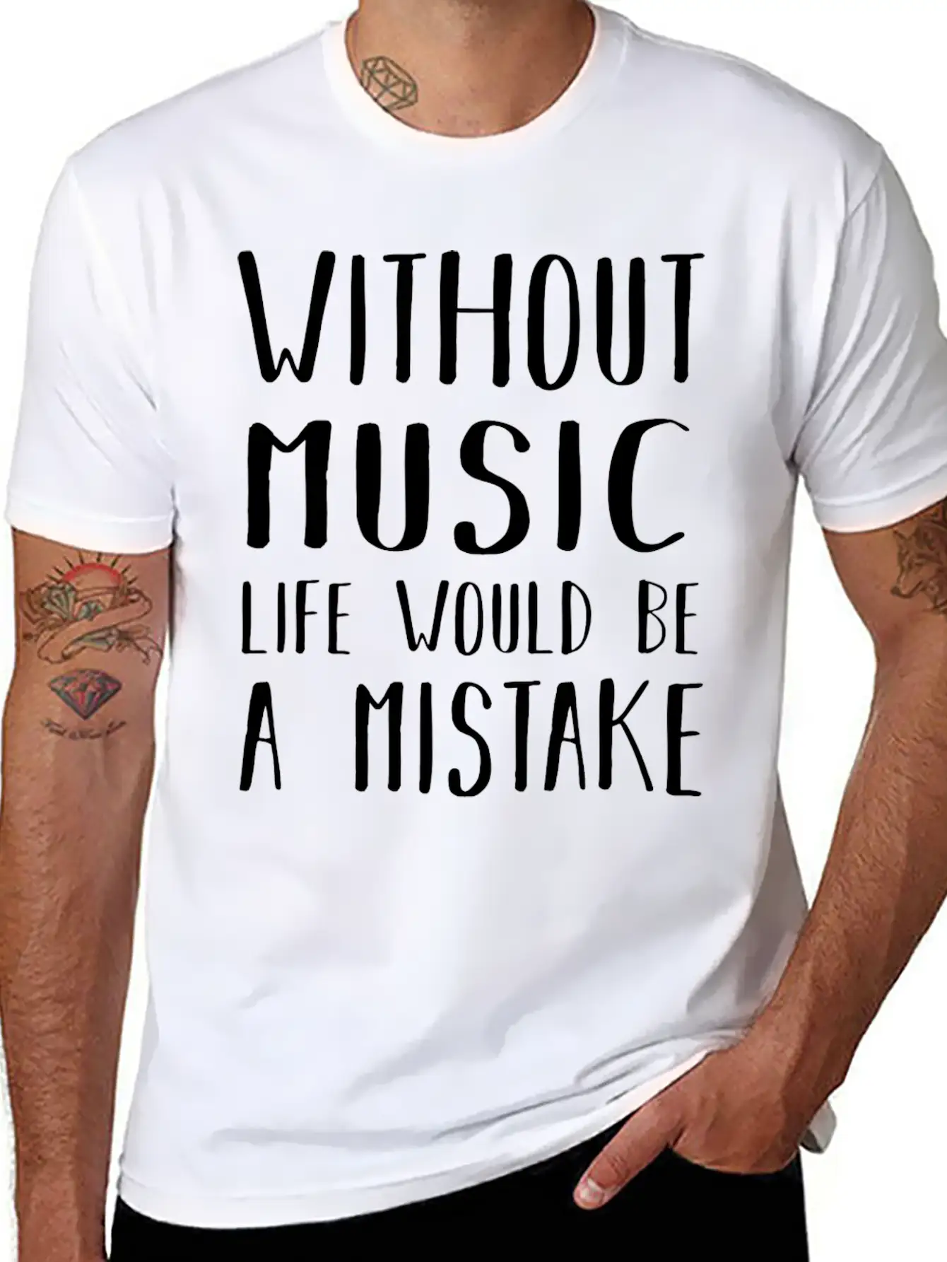 Without Music Casual Graphic T-Shirt – Simple And Comfortable Daily Wear